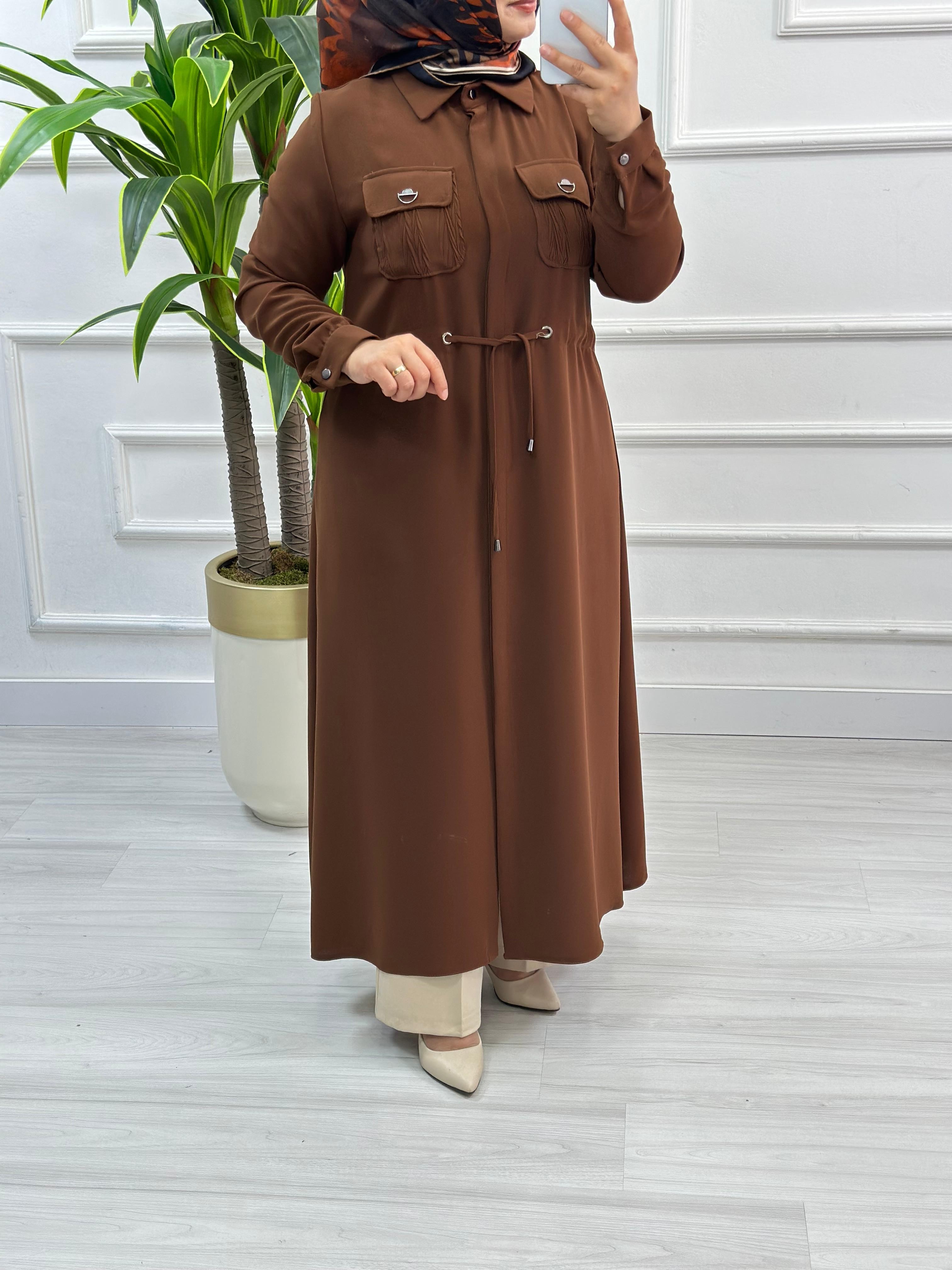 Moda Perfect Beli Büzgülü Gizli Düğmeli Uzun Boy Giy Çık 1550