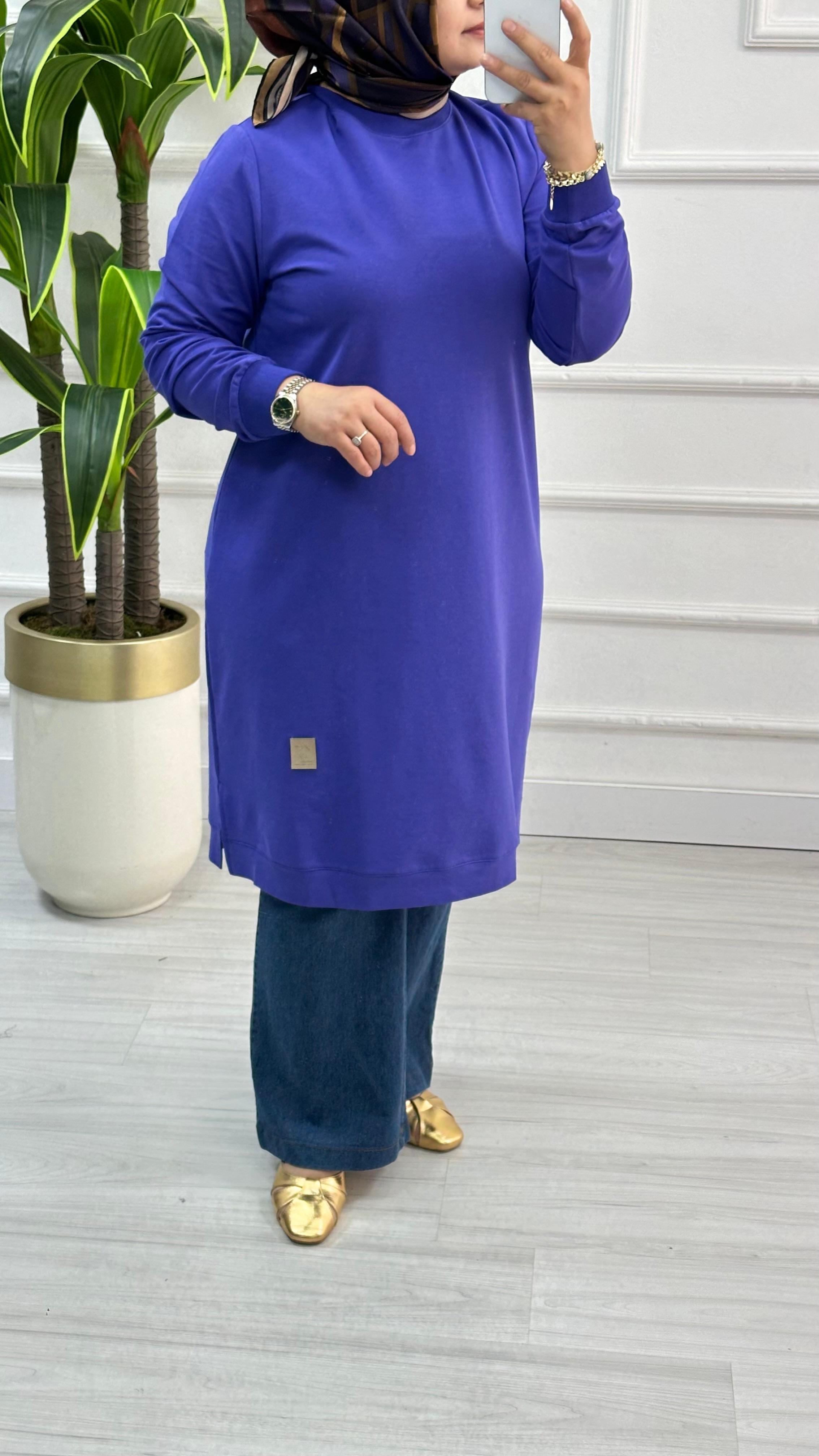 Kado Klasik Uzun Tunik 7194 - Mor