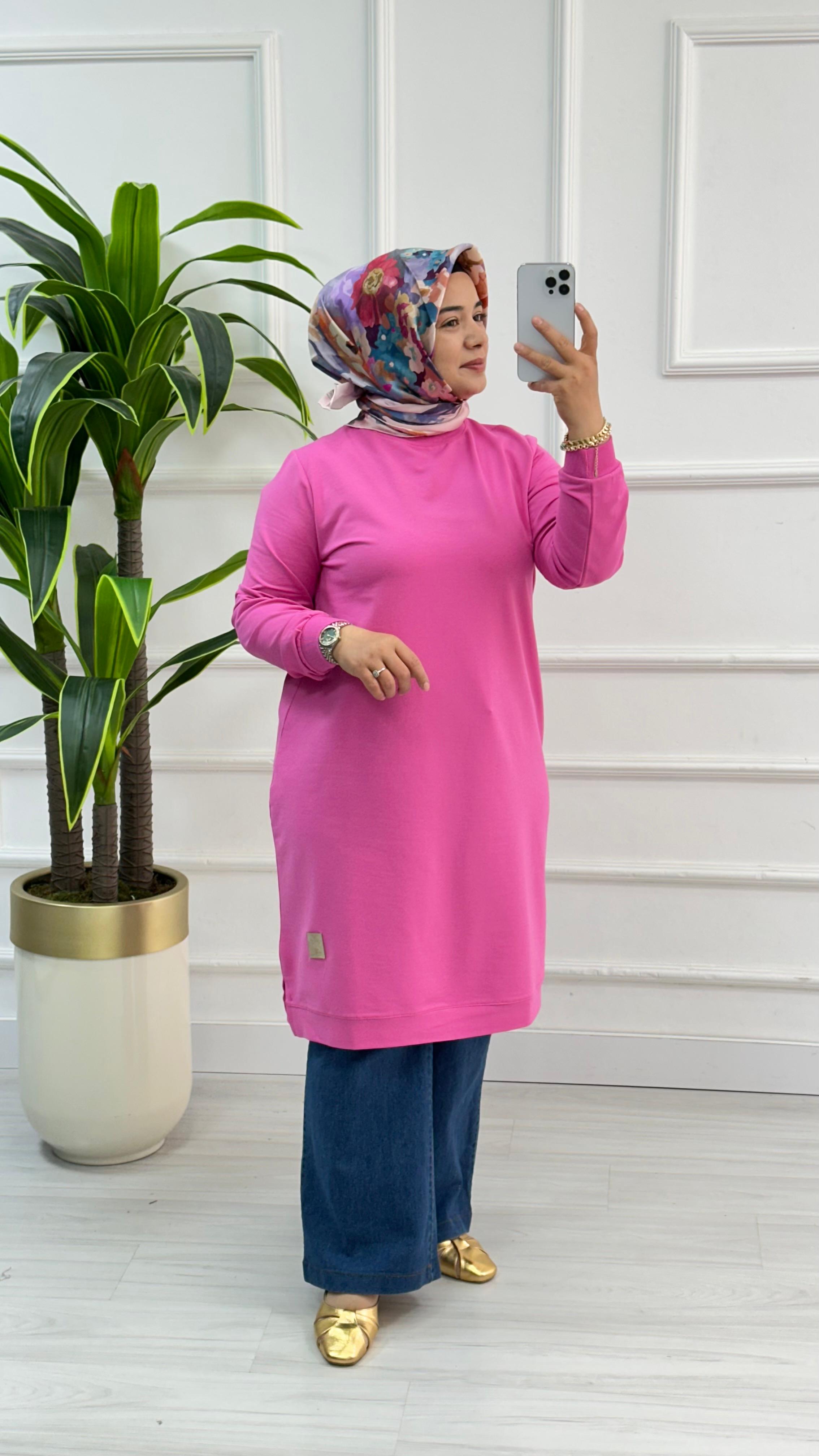 Kado Klasik Uzun Tunik 7194 - Pembe