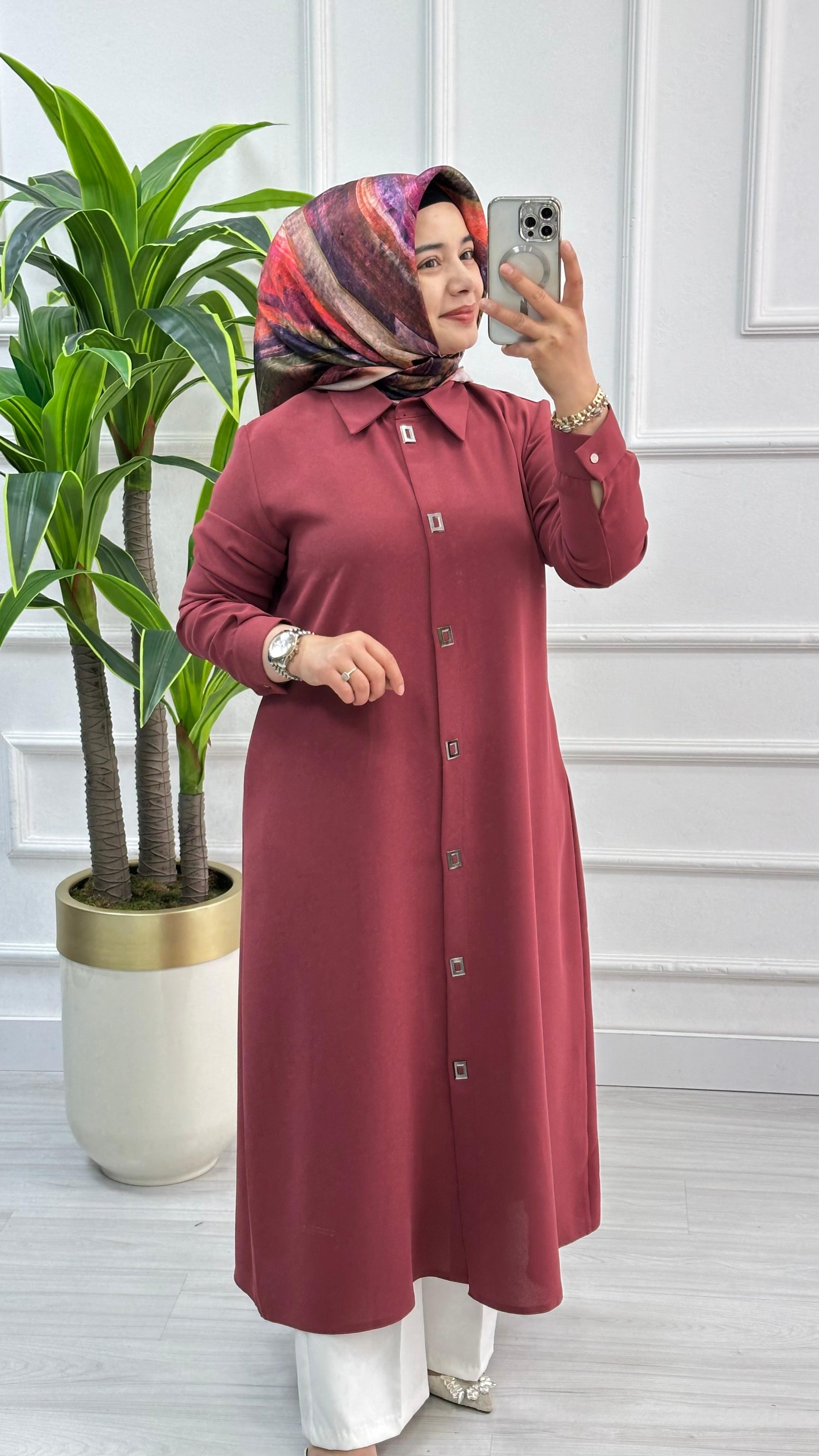 Çınar Özkan Çıt Çıtlı Uzun Tunik 2132