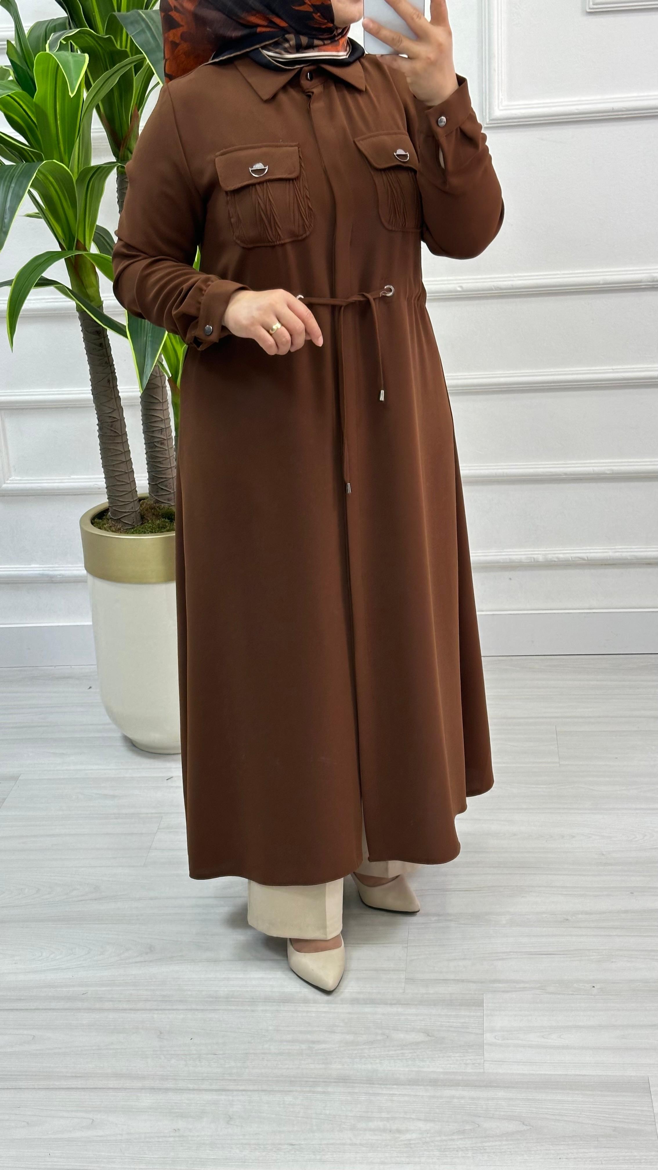 Moda Perfect Beli Büzgülü Gizli Düğmeli Uzun Boy Giy Çık 1550