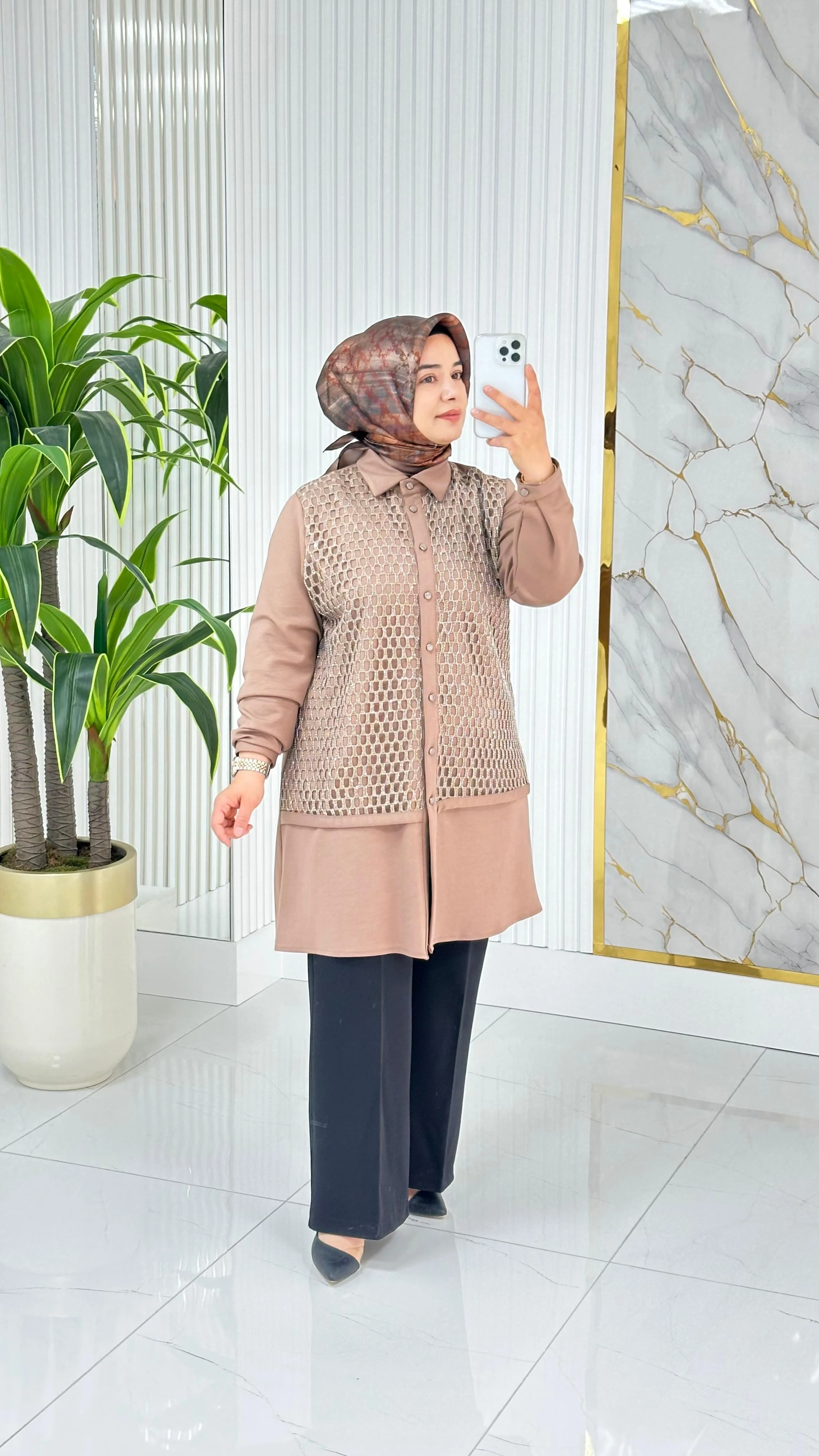 Haya File Detaylı Önden Düğmeli Tesettür Tunik 1627