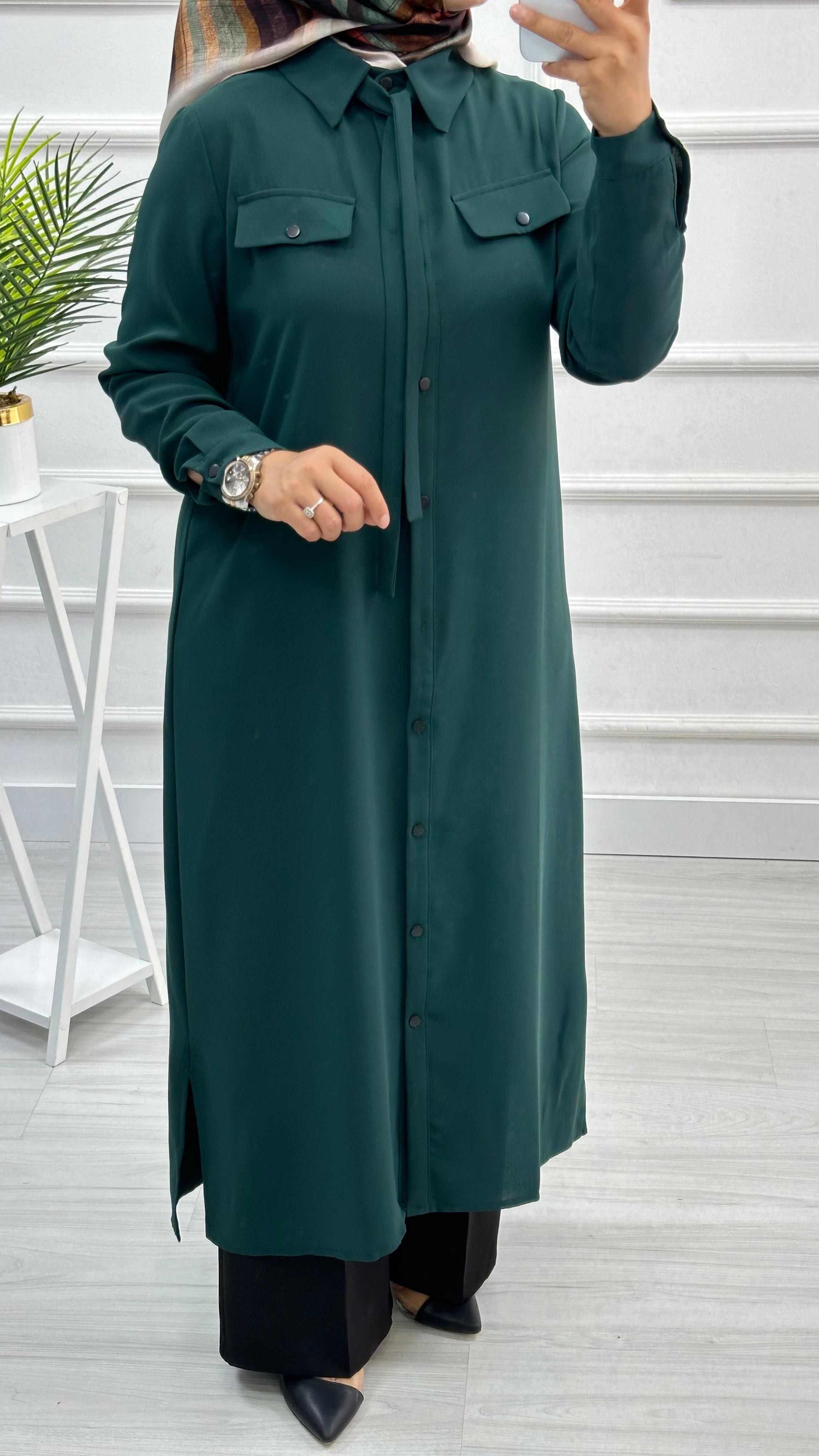 Alesya Önü Düğmeli Bağcıklı Tunik 4763