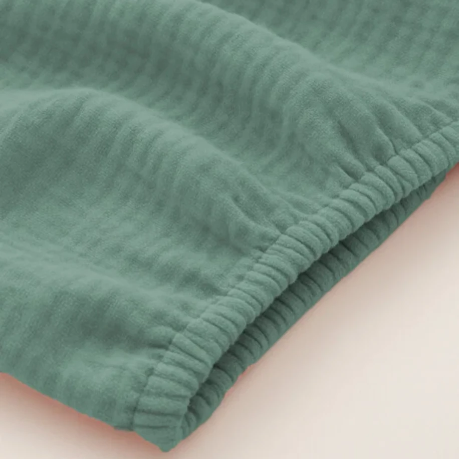 NGN COLLECTİON %100 Pamuk Lastikli 4 Katlı Müslin 2li set Bebek Çarşaf Takımı(Bej-Yeşil)