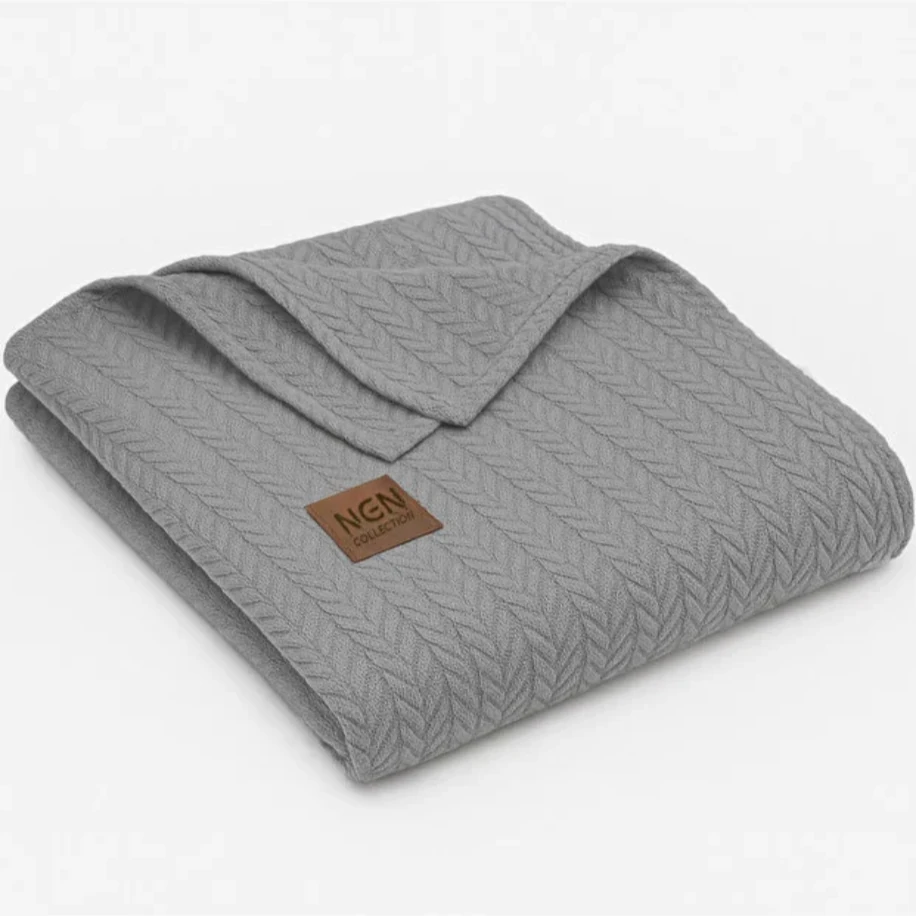 NGN COLLECTİON %100 Pamuk Örgü Desenli Pike 100x110 cm – Bebek ve Çocuk Battaniyesi