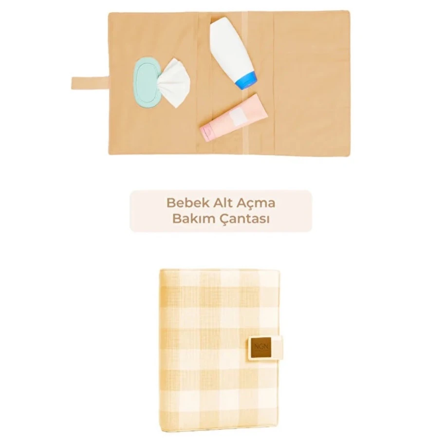 NGN COLLECTİON Bebek Alt Açma Bakım Çantası Anne Organizeri Fermuarlı(Turuncu)
