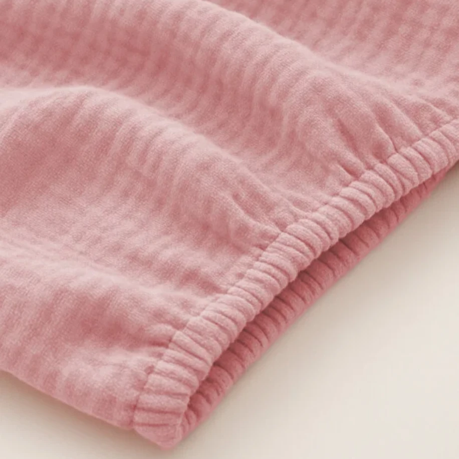 NGN COLLECTİON 4 Katlı Müslin Bebek Lastikli Çarşaf ve Yastık Kılıfı 2li Set(Pembe)