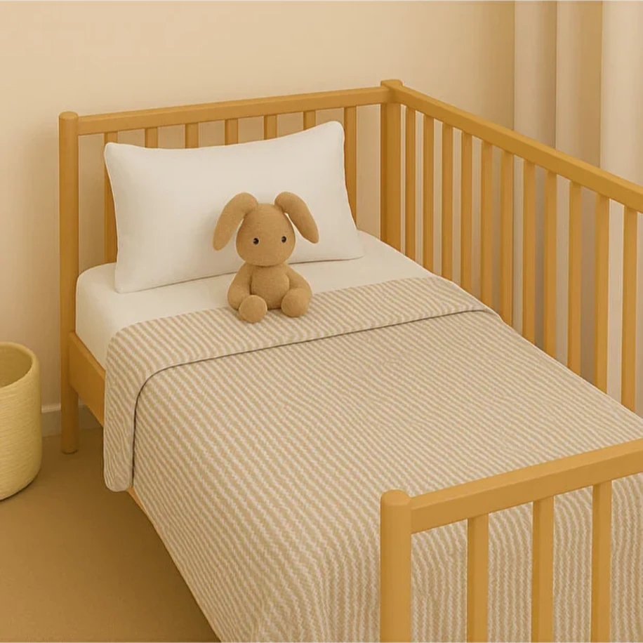 NGN COLLECTİON Bebek&Çocuk Pike Seti Poplin Pamuklu Kumaş Lastikli Çarşaf ve Yastık Kılıfı