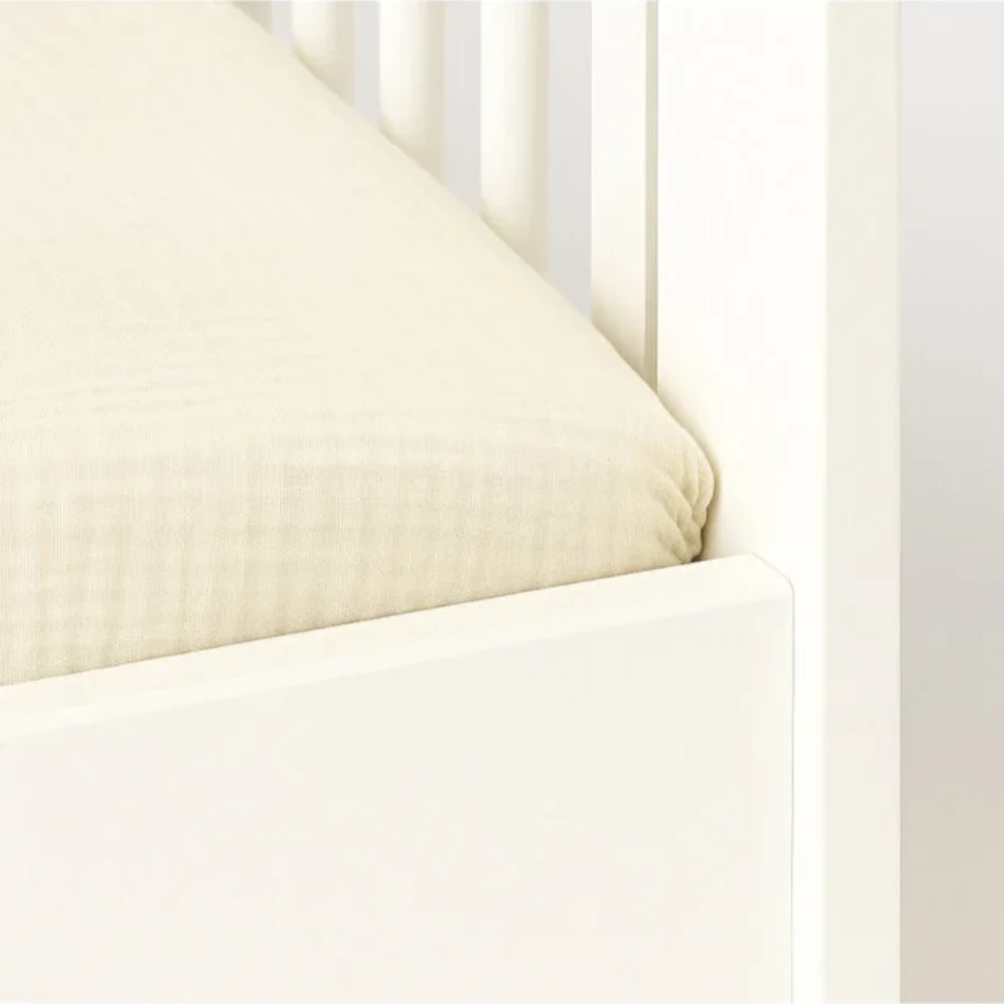 NGN COLLECTİON Antialerjik Lastikli 4 Katlı Müslin Bebek Çarşaf&Yastık Kılıfı(Ekru)