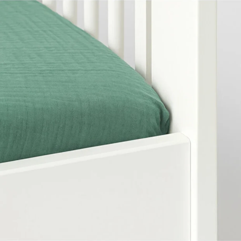 NGN COLLECTİON %100 Pamuk Lastikli 4 Katlı Müslin Bebek ÇarşafveYastık Kılıfı(Yeşil)