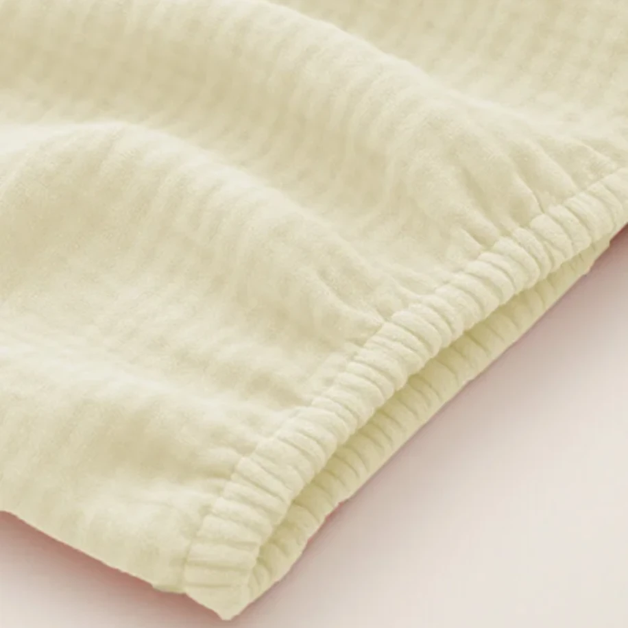 NGN COLLECTİON Antialerjik Lastikli 4 Katlı Müslin Bebek Çarşaf&Yastık Kılıfı(Ekru)