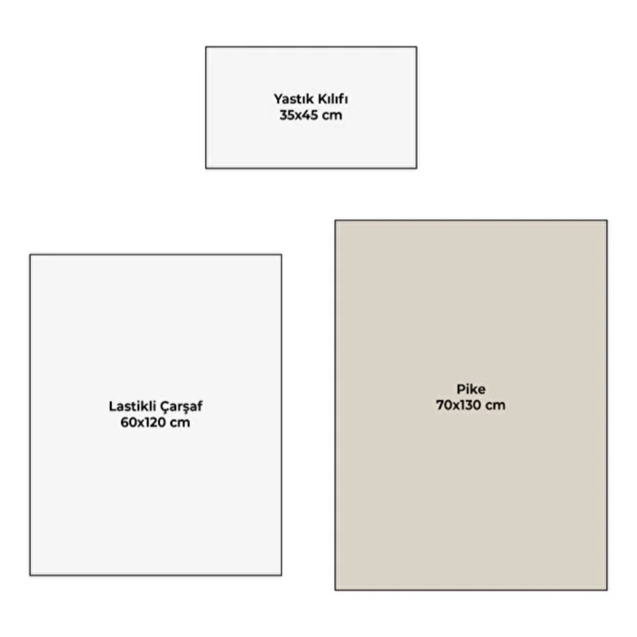 NGN COLLECTİON Bebek & Çocuk Pamuklu Pike Seti Poplin Pamuklu Kumaş,Lastikli