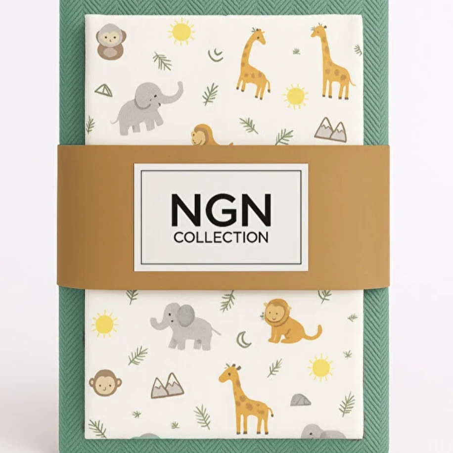 NGN COLLECTİON 3'lü Bebek PikeTakımı Safari Desenli %100 Pamuk