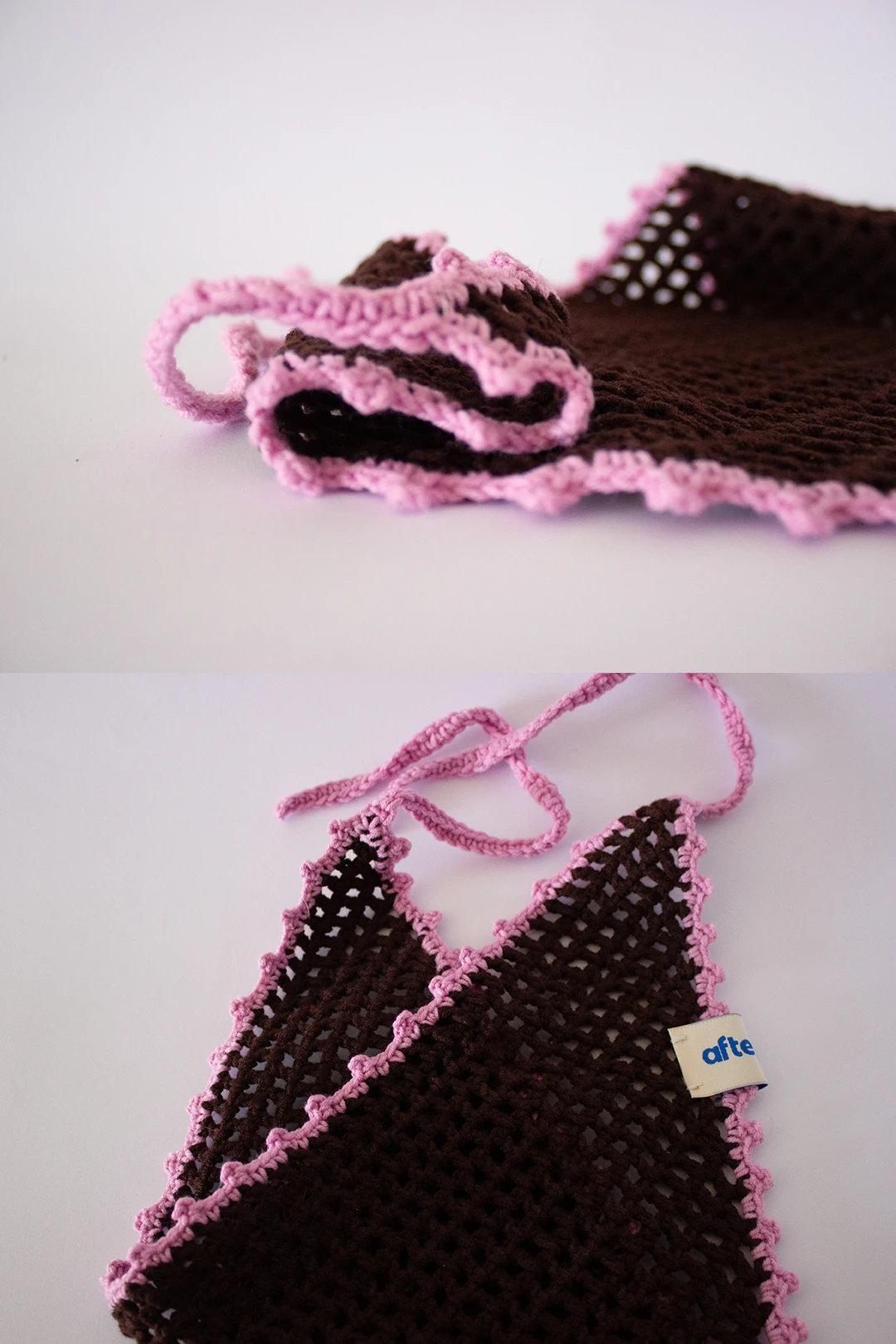 Waffle Kroşe Bandana - Dark Brown