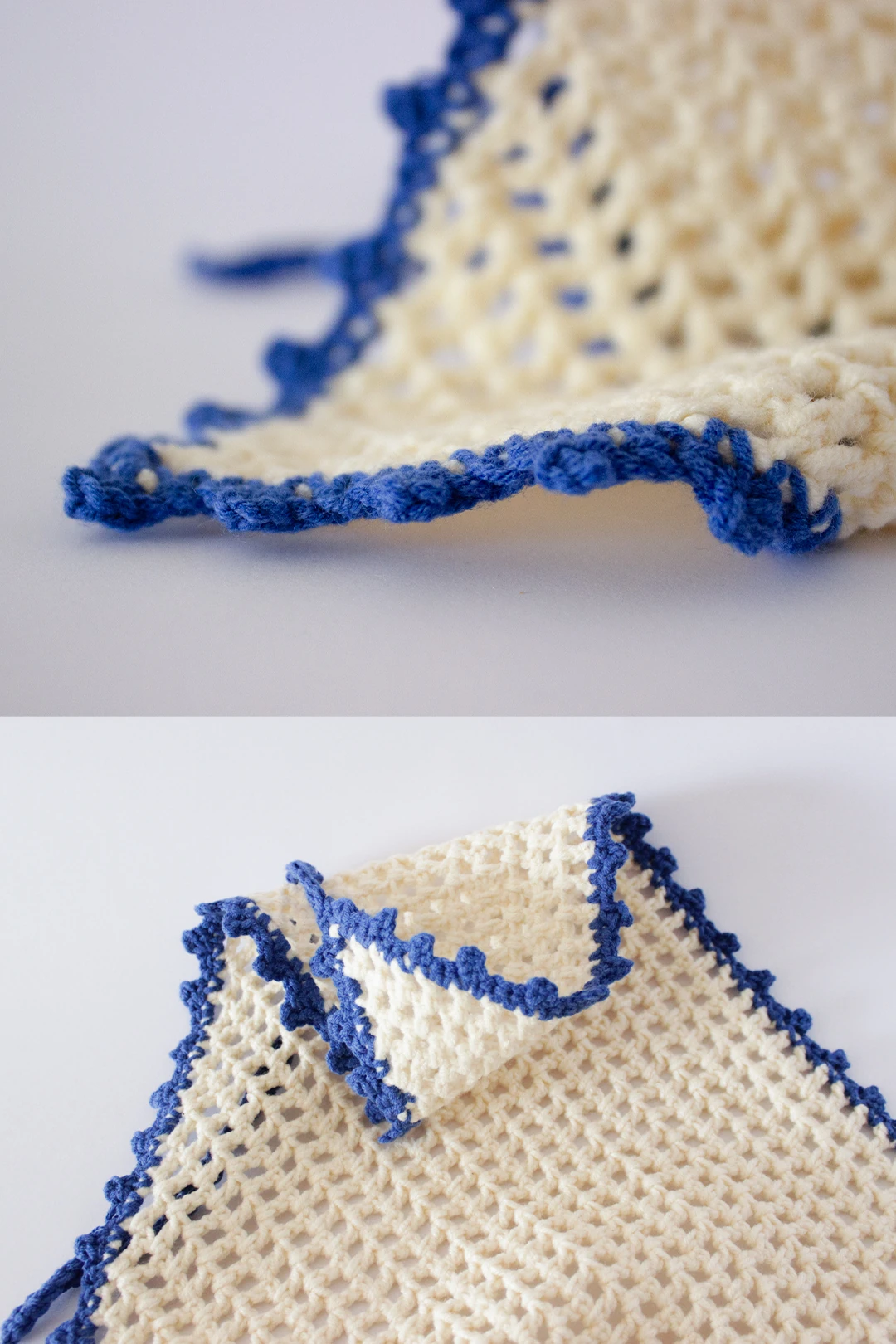 Waffle Kroşe Bandana - Ivory