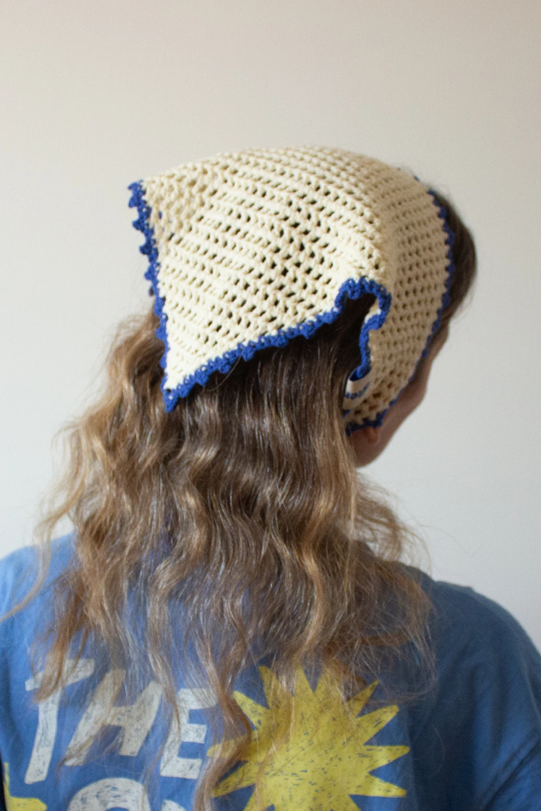 Waffle Kroşe Bandana - Ivory