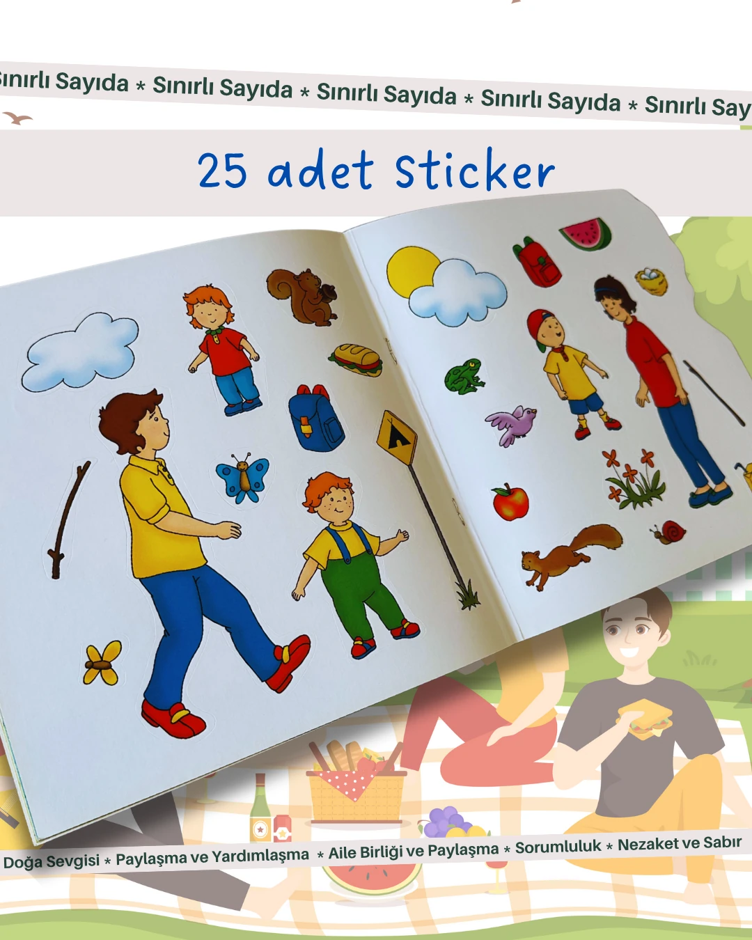 Caillou 3’lü Kitap Seti – Sahilde • Tişörtü • Piknikte
