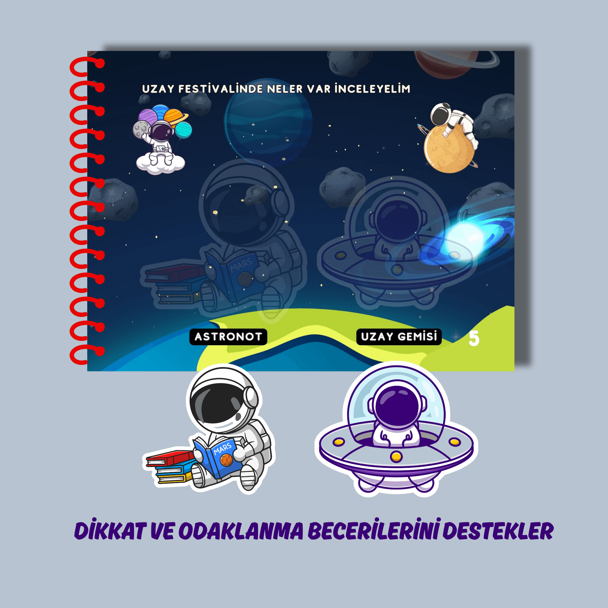 Uzay Yolculuğu Cırt Cırtlı Etkinlik Kitabı