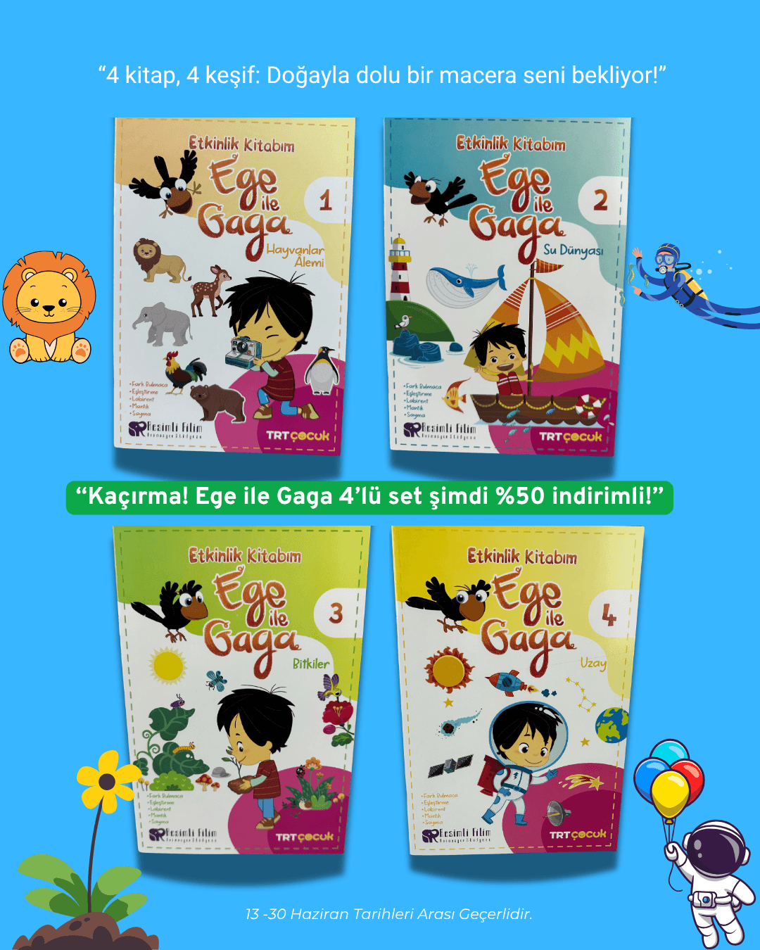 Ege ile Gaga 4’lü Etkinlik Kitabı Seti