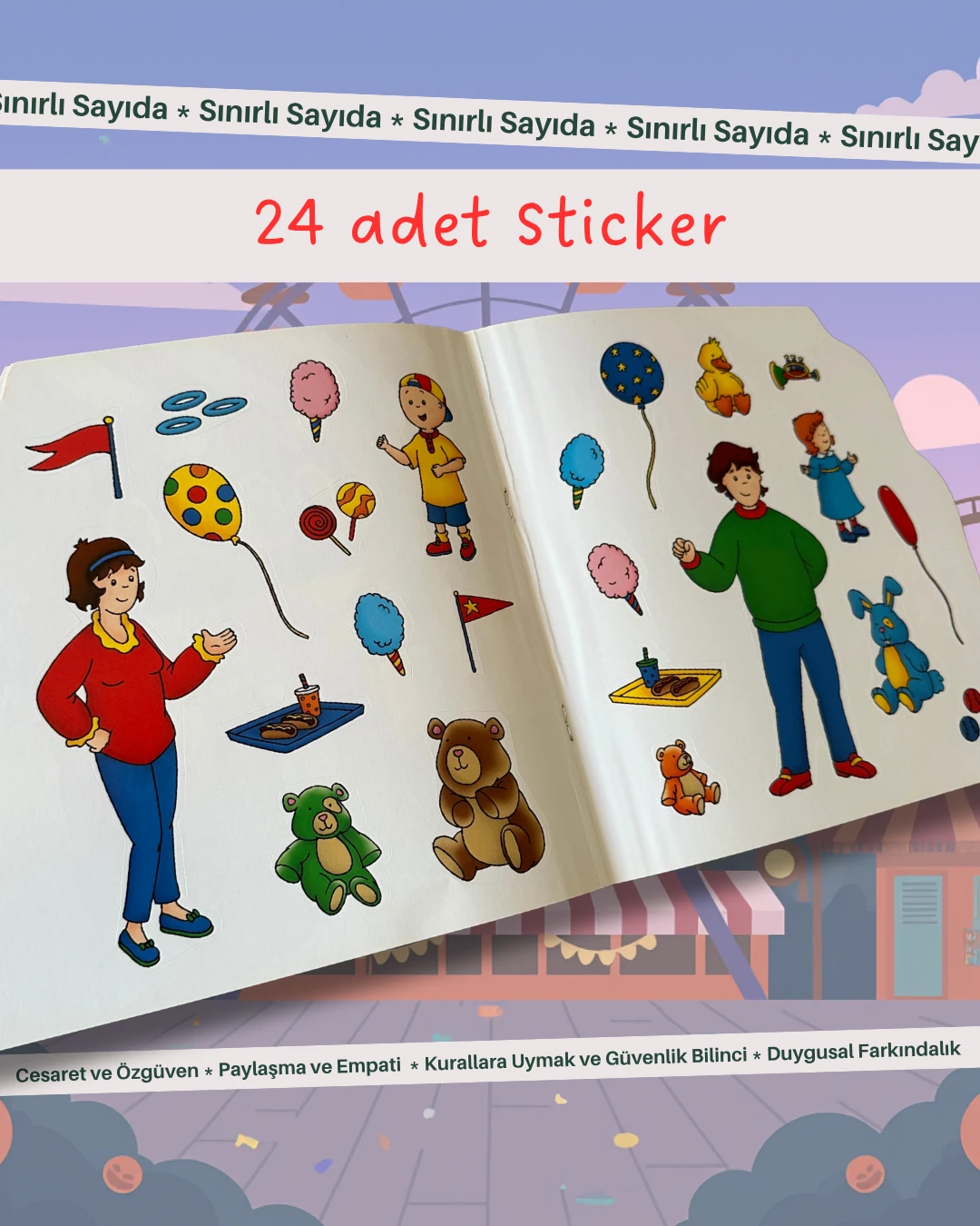 Caillou 3’lü Kitap Seti – Lunaparkta • Markette • Gizli Yer