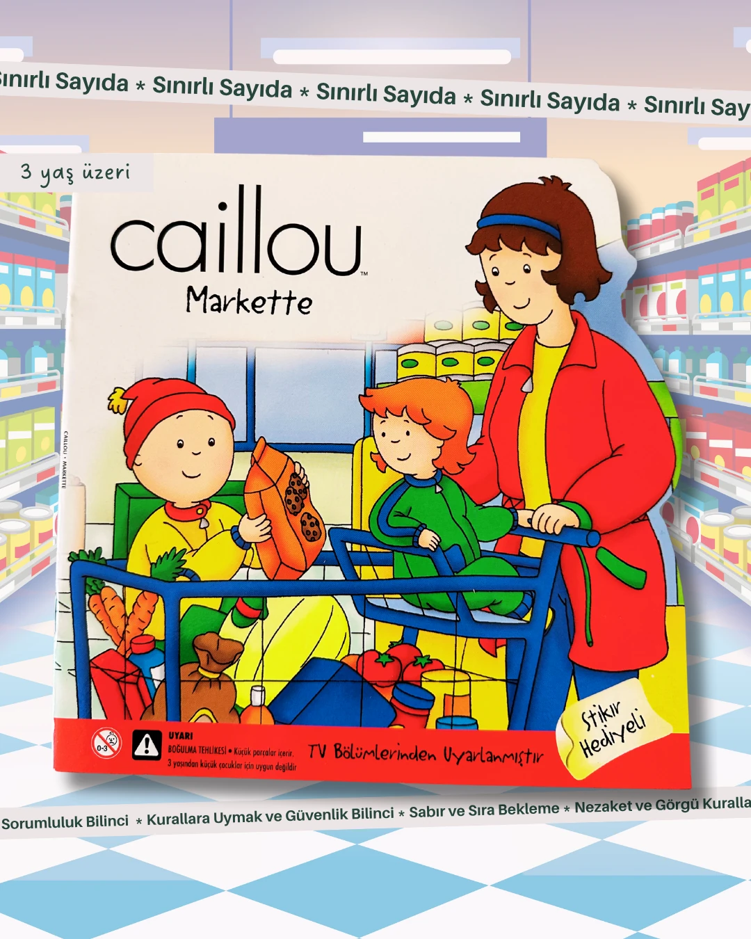 Caillou 3’lü Kitap Seti – Lunaparkta • Markette • Gizli Yer
