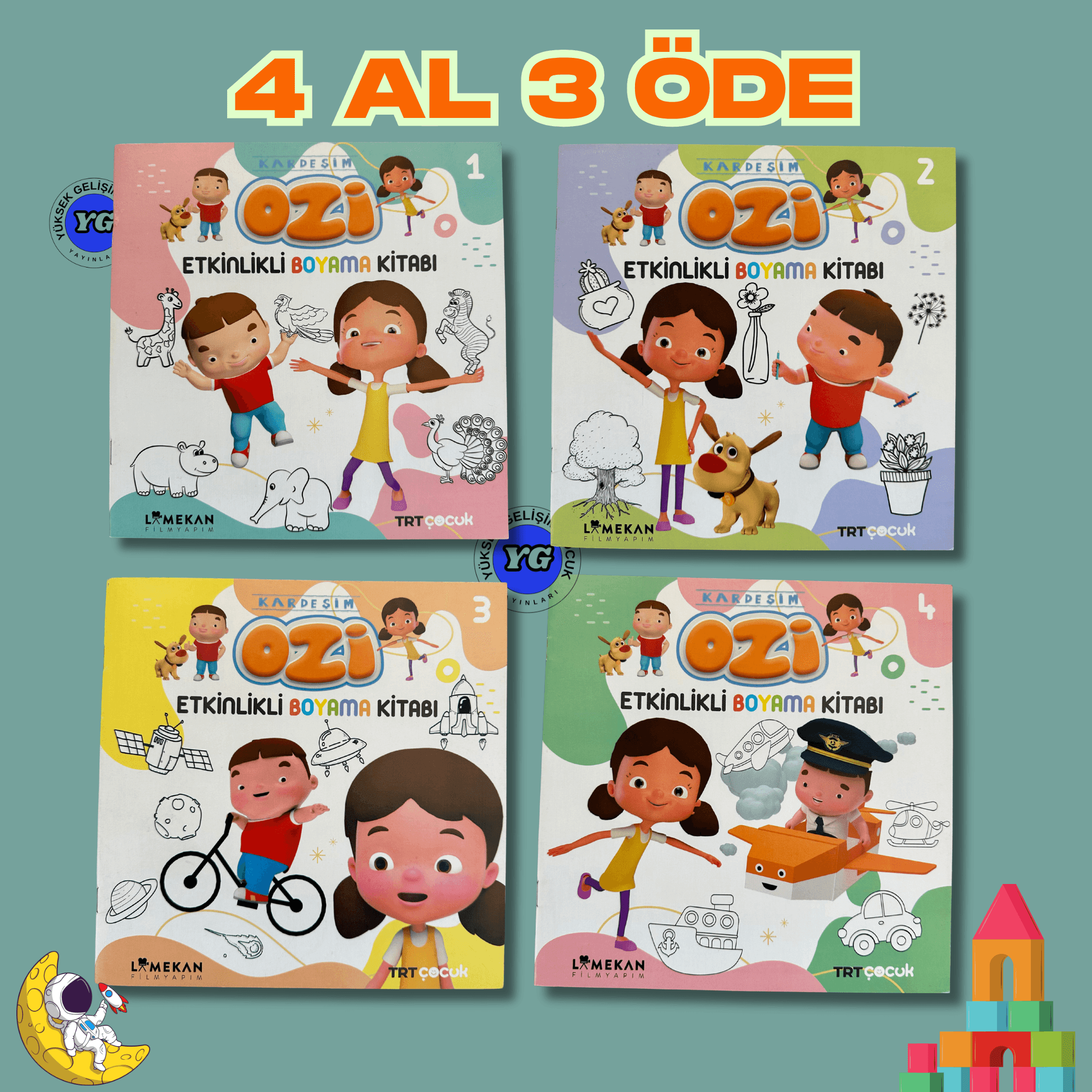 KARDEŞİM OZİ ETKİNLİKLİ BOYAMA 4'LÜ SET