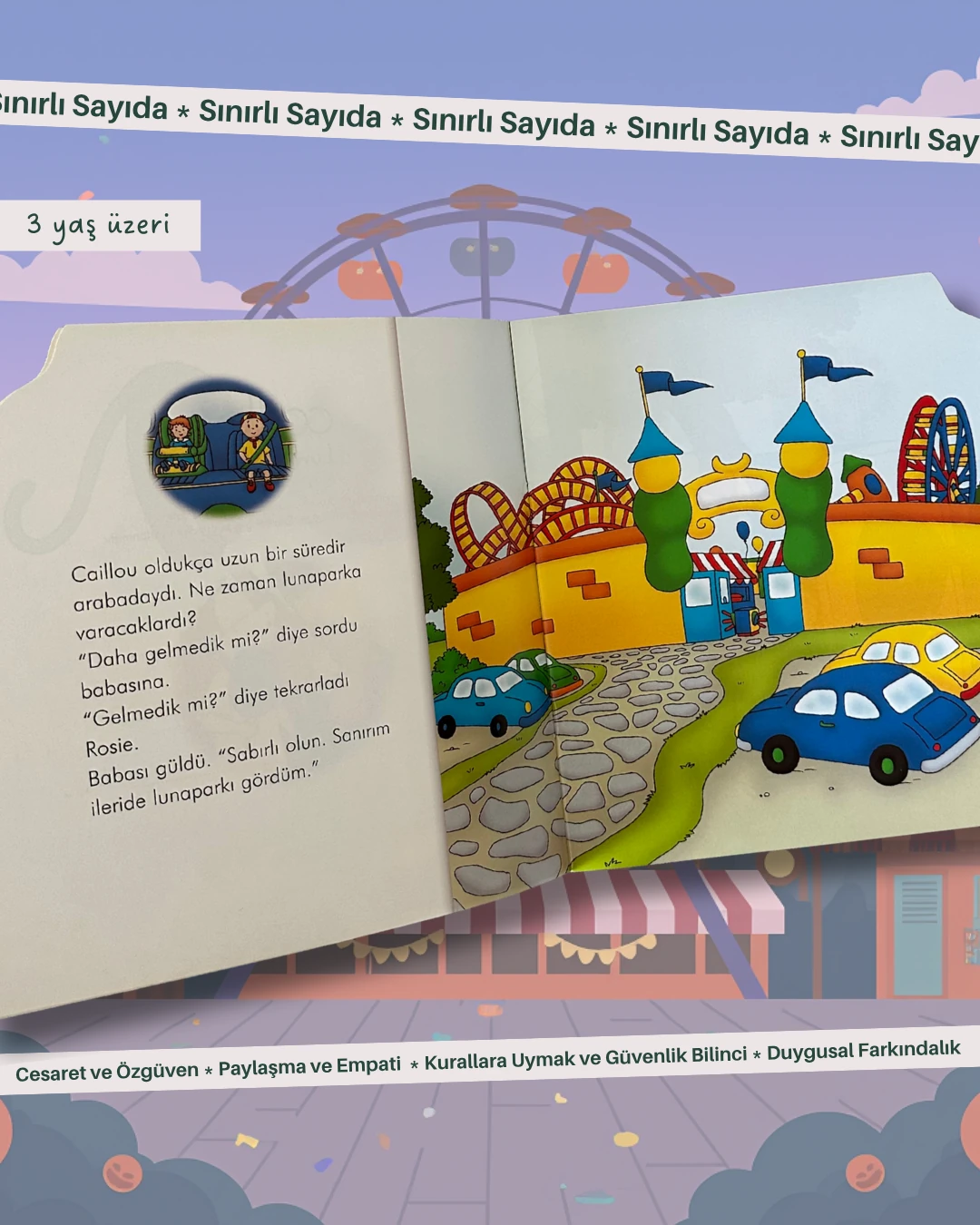 Caillou 3’lü Kitap Seti – Lunaparkta • Markette • Gizli Yer