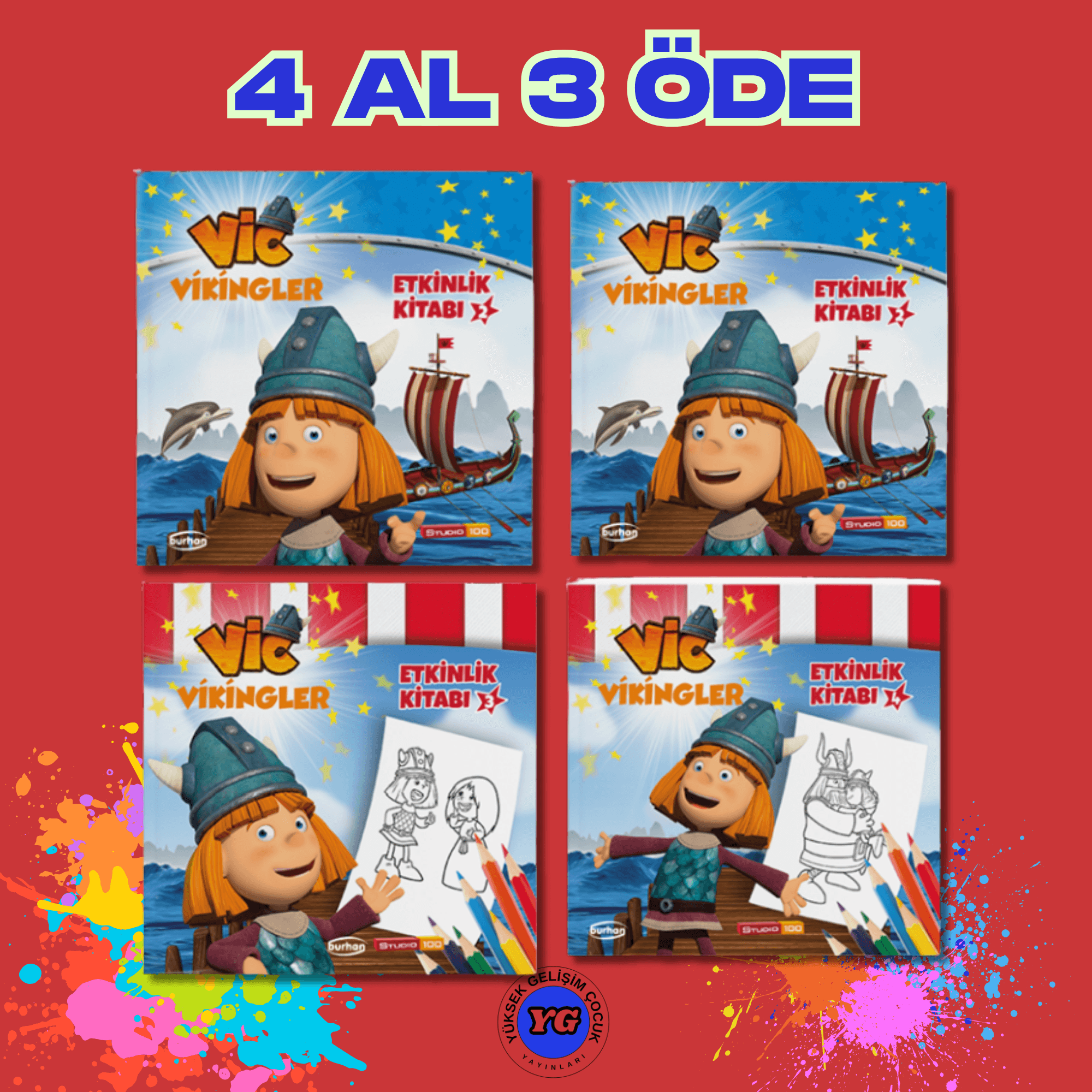 VİKİNGLER ETKİNLİK KİTABI 4'LÜ SET
