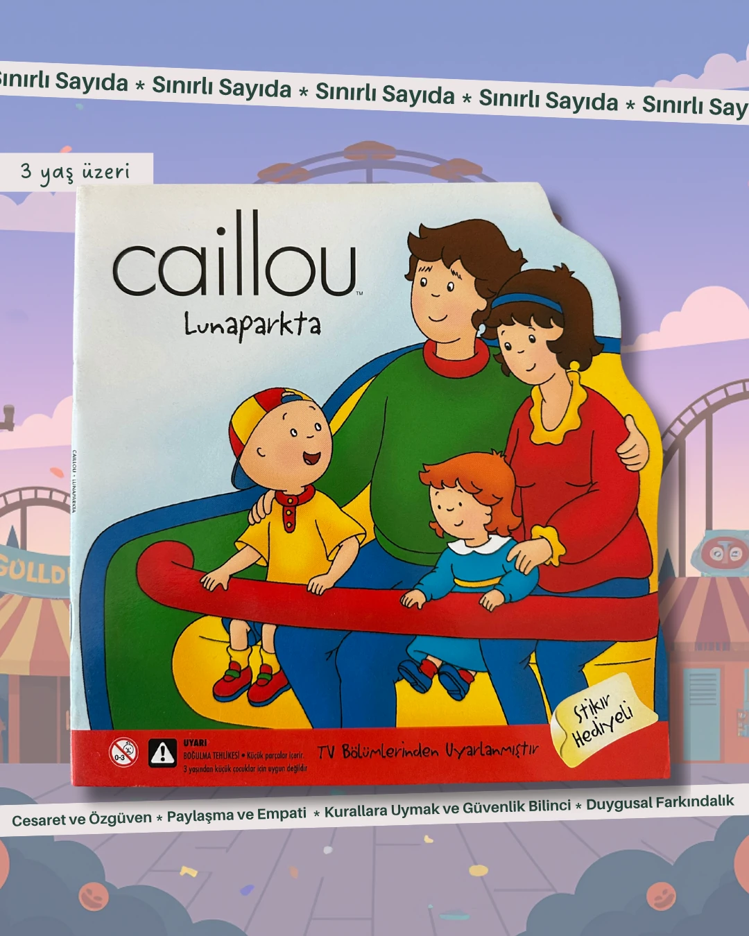 Caillou 3’lü Kitap Seti – Lunaparkta • Markette • Gizli Yer