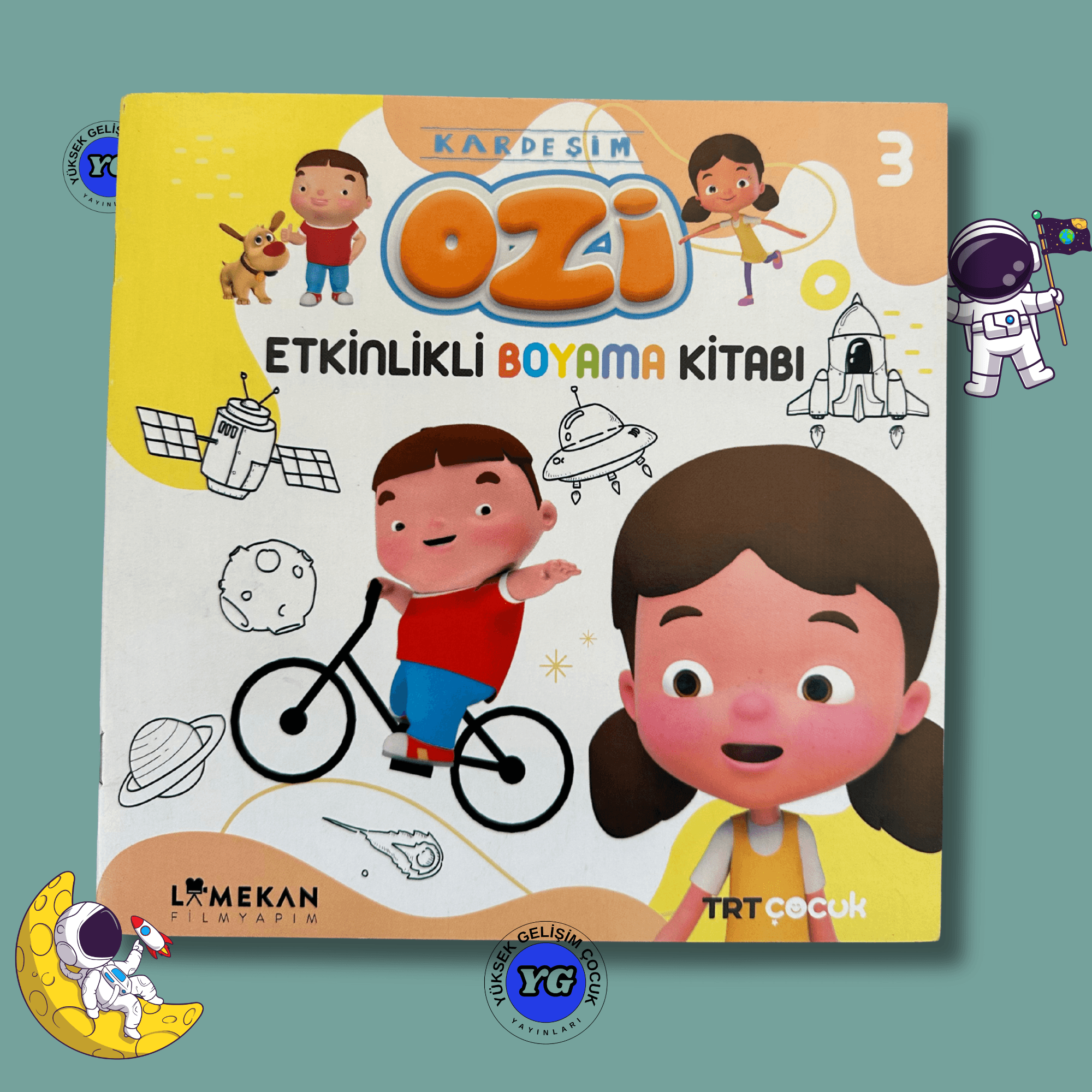 KARDEŞİM OZİ ETKİNLİKLİ BOYAMA KİTABI 3 UZAY TEMALI