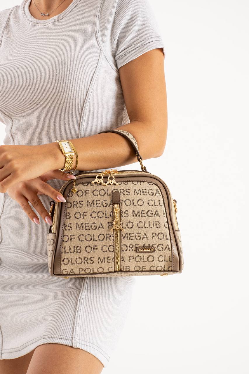 YÜKSEK KALİTE GERÇEK DERİ 3 GÖZLÜ KADIN OMUZ ÇANTASI 644 MEGA - Vizon