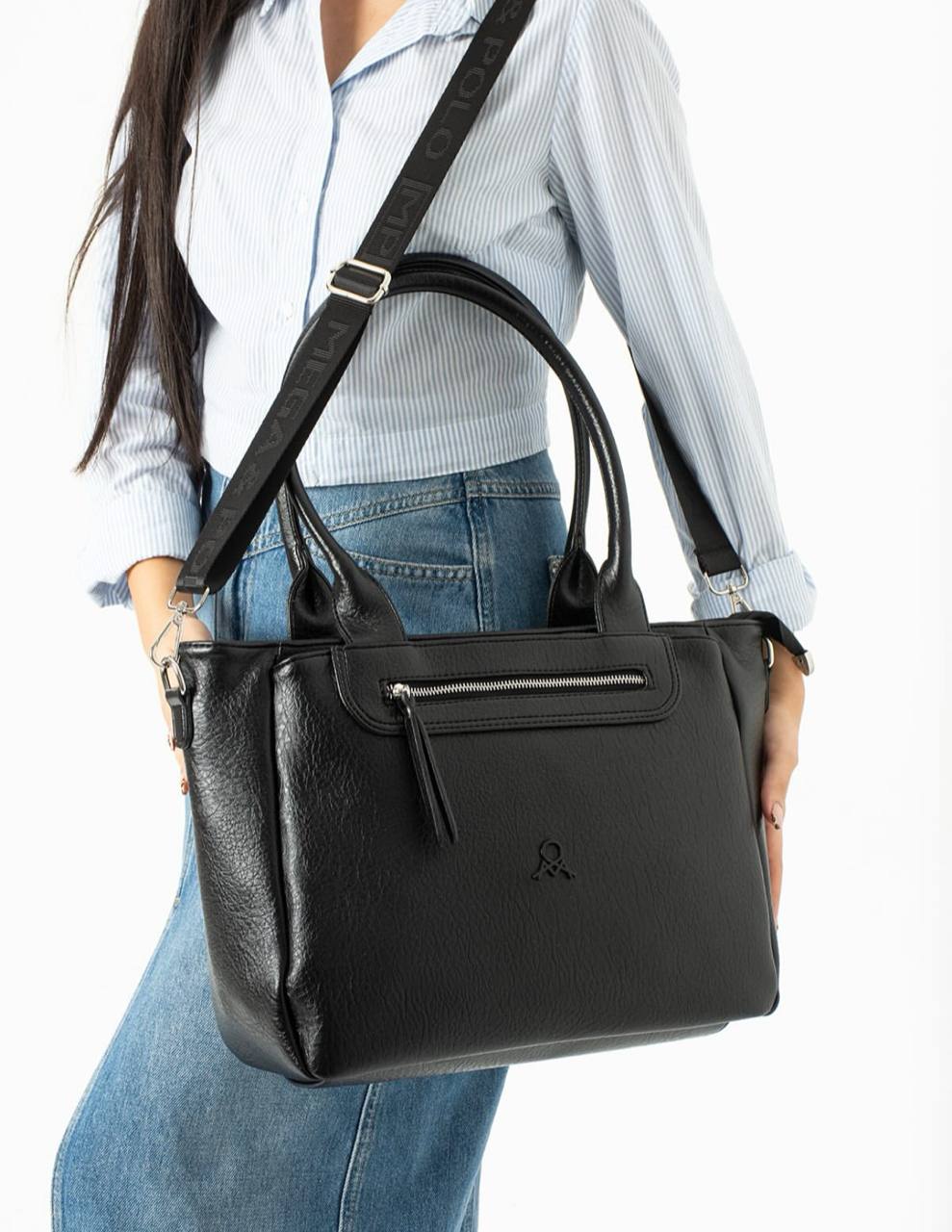 5 GÖZLÜ İTHAL HAKİKİ DERİ KADIN OMUZ ÇANTASI 650 MEGA - Siyah