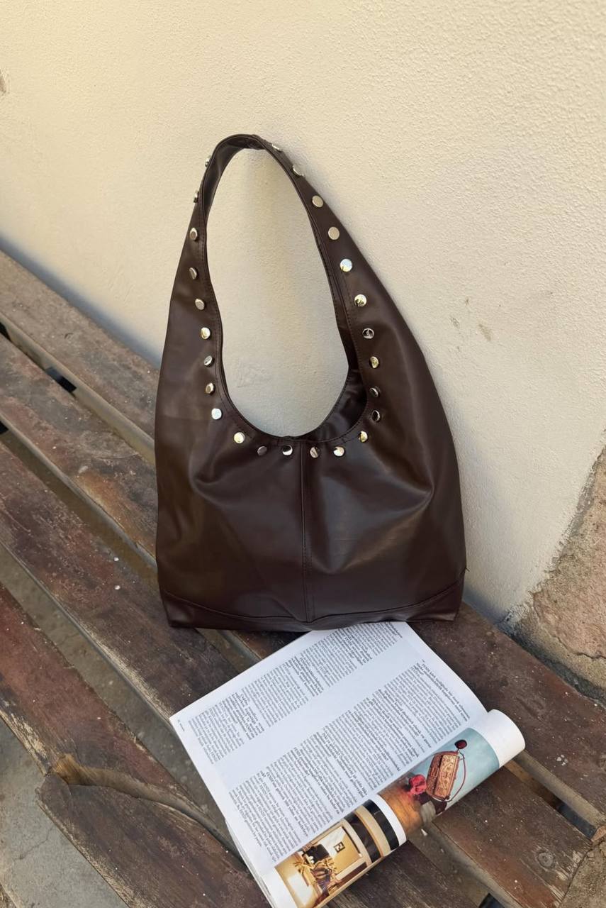 ZIMBA DETAYLI KADIN OMUZ ÇANTASI PERA - Kahve