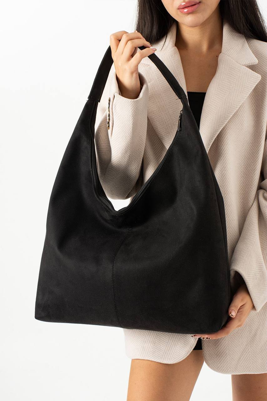 İTHAL SÜET KADIN SALAŞ OMUZ ÇANTASI FORTE - Siyah