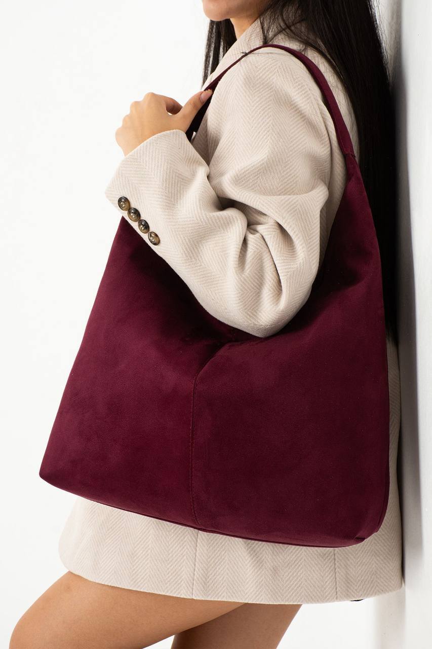 İTHAL SÜET KADIN SALAŞ OMUZ ÇANTASI FORTE - Bordo