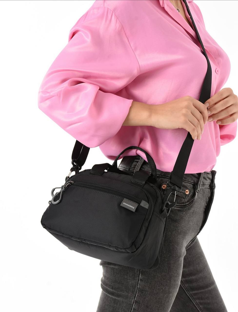 4 BÖLME SU GEÇİRMEZ KADIN OMUZ ÇANTASI 6013 - Siyah