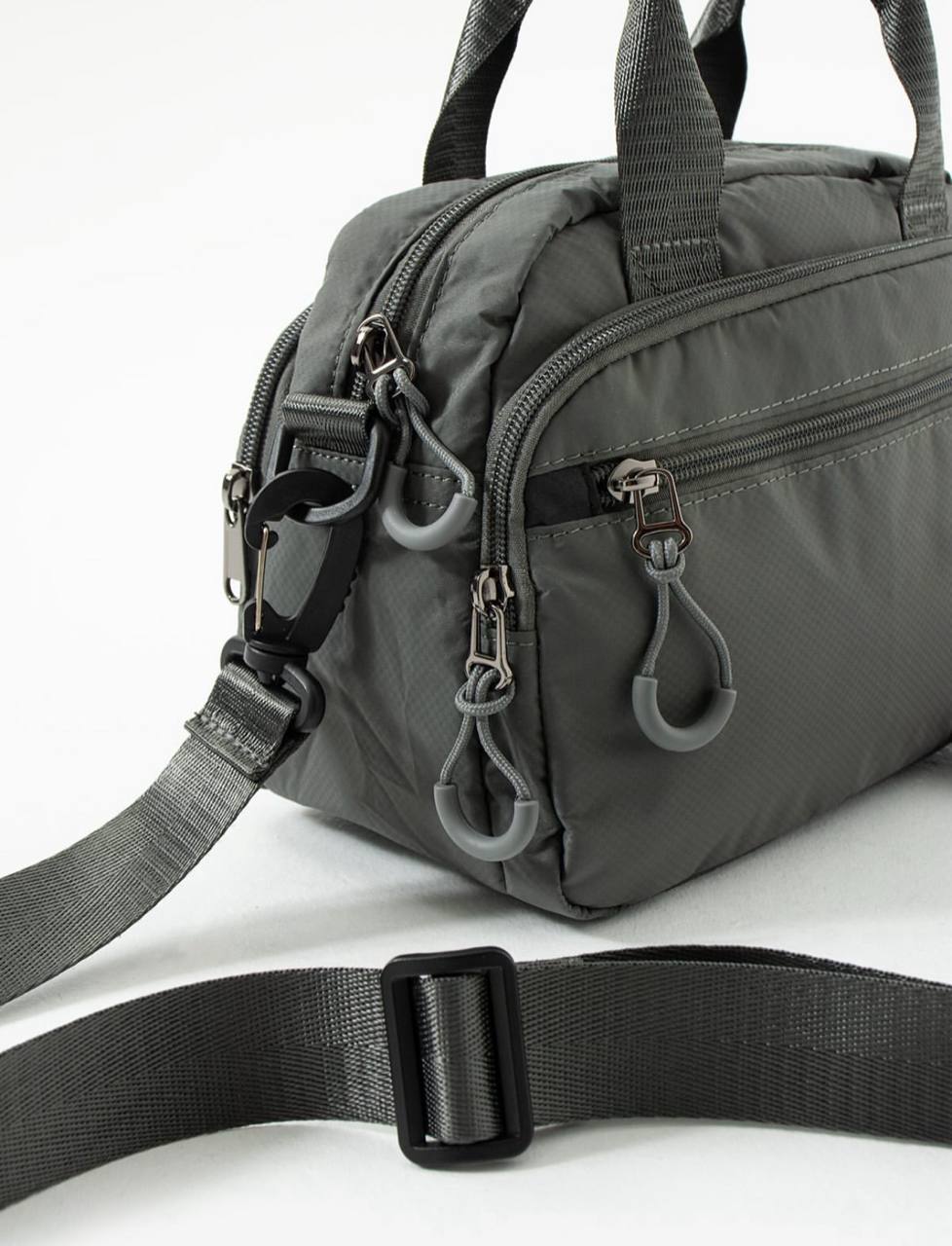 4 BÖLME SU GEÇİRMEZ KADIN OMUZ ÇANTASI 6013 - Koyu Gri