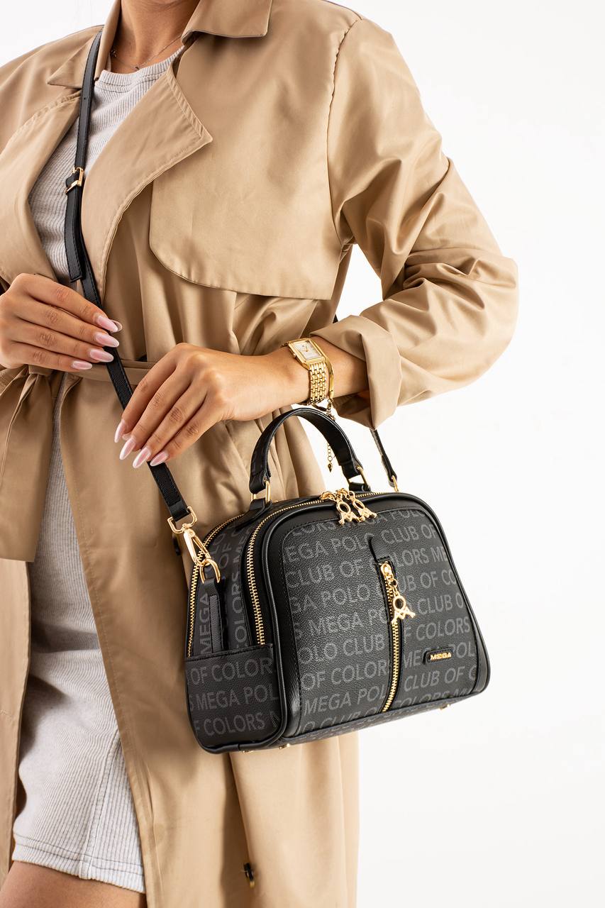 YÜKSEK KALİTE GERÇEK DERİ 3 GÖZLÜ KADIN OMUZ ÇANTASI 644 MEGA - Siyah