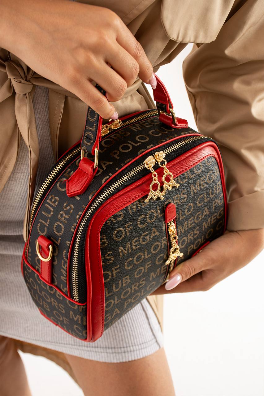 YÜKSEK KALİTE GERÇEK DERİ 3 GÖZLÜ KADIN OMUZ ÇANTASI 644 MEGA - Kırmızı