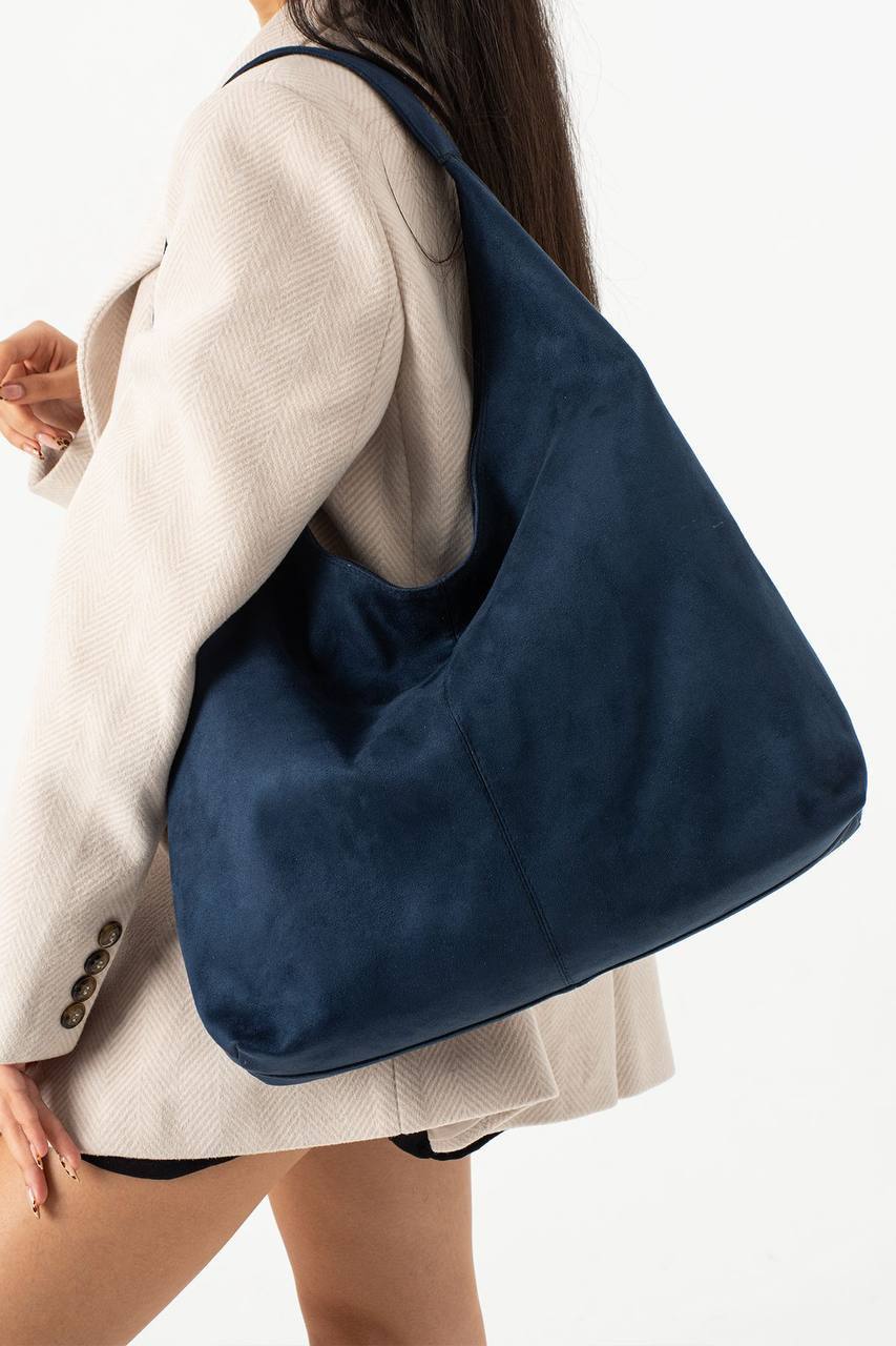 İTHAL SÜET KADIN SALAŞ OMUZ ÇANTASI FORTE - Lacivert