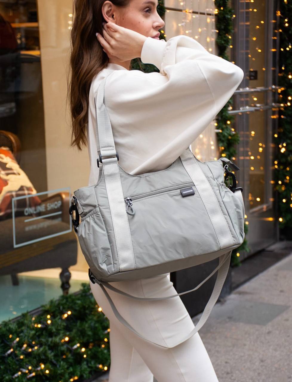 5 BÖLME SU GEÇİRMEZ KUMAŞ KADIN OMUZ ÇANTASI 6018 