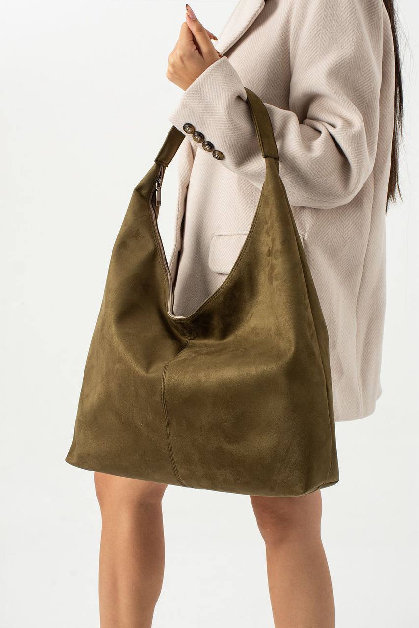 İTHAL SÜET KADIN SALAŞ OMUZ ÇANTASI FORTE - Yeşil