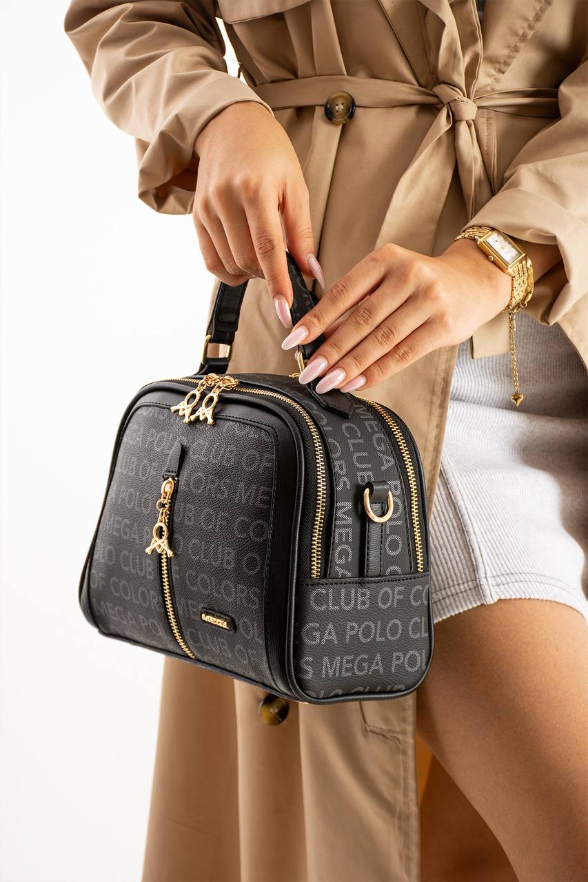 YÜKSEK KALİTE GERÇEK DERİ 3 GÖZLÜ KADIN OMUZ ÇANTASI 644 MEGA - Siyah