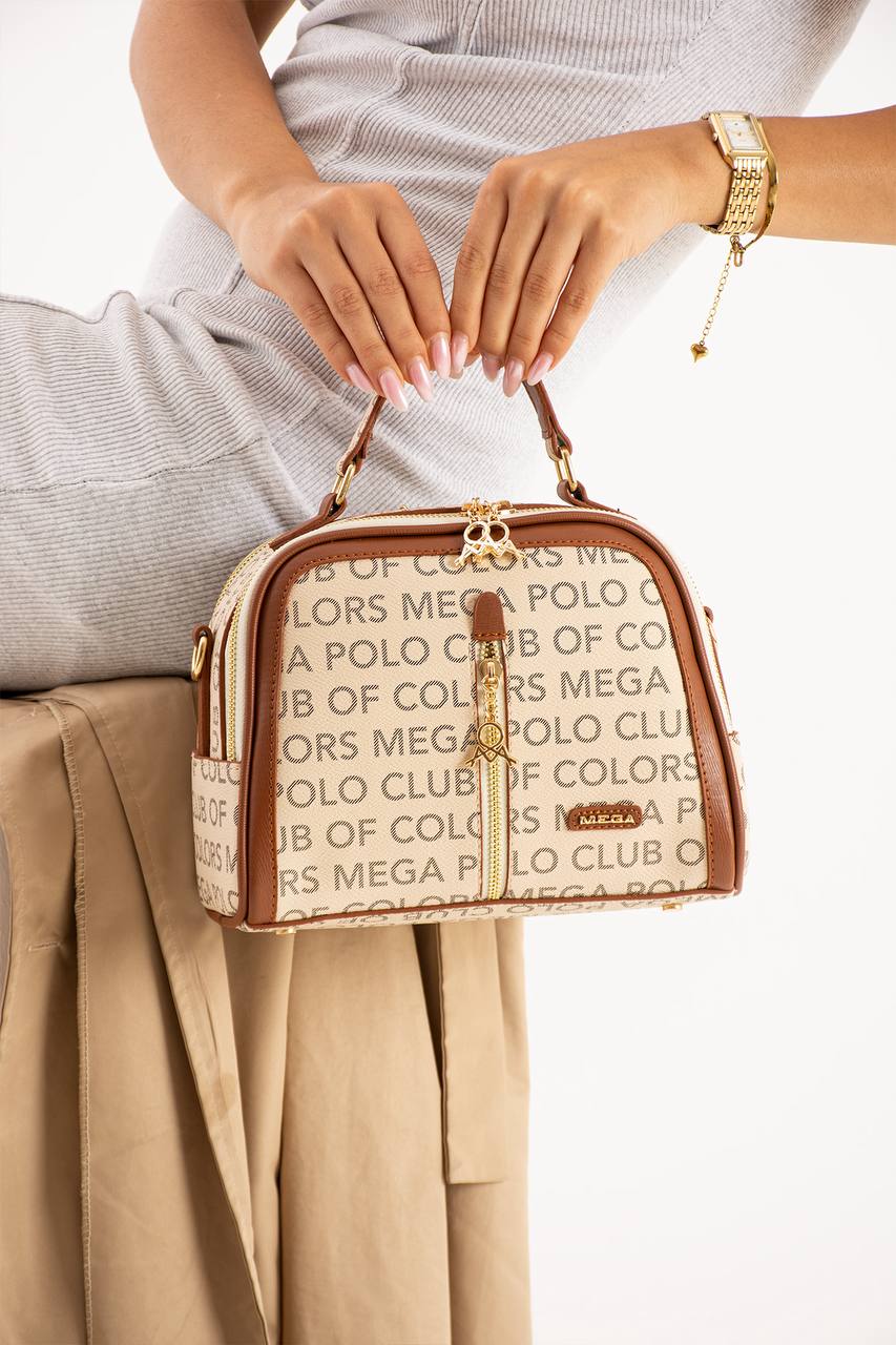 YÜKSEK KALİTE GERÇEK DERİ 3 GÖZLÜ KADIN OMUZ ÇANTASI 644 MEGA - Krem Taba