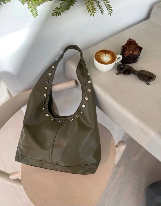 ZIMBA DETAYLI KADIN OMUZ ÇANTASI PERA - Yeşil