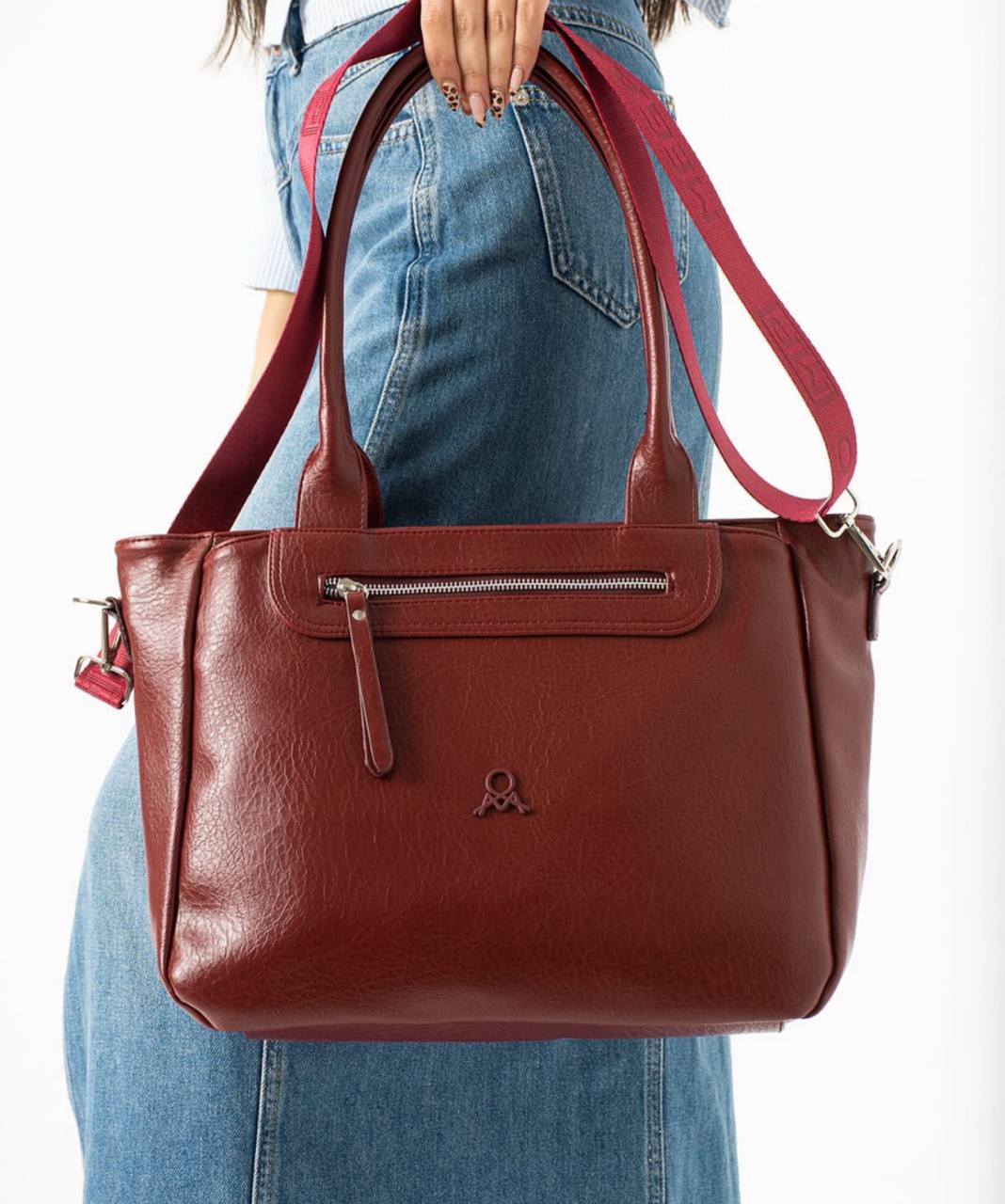 5 GÖZLÜ İTHAL HAKİKİ DERİ KADIN OMUZ ÇANTASI 650 MEGA - Bordo