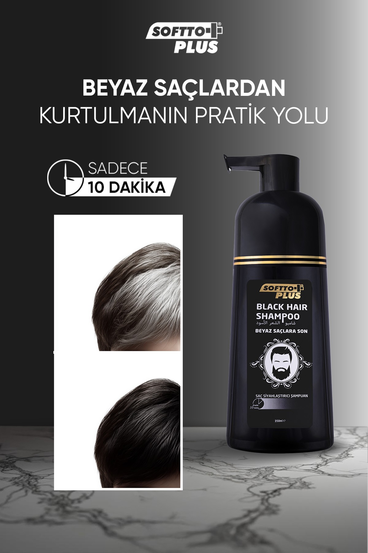 Softto Plus Siyahlaştırıcı Şampuan 350 Ml