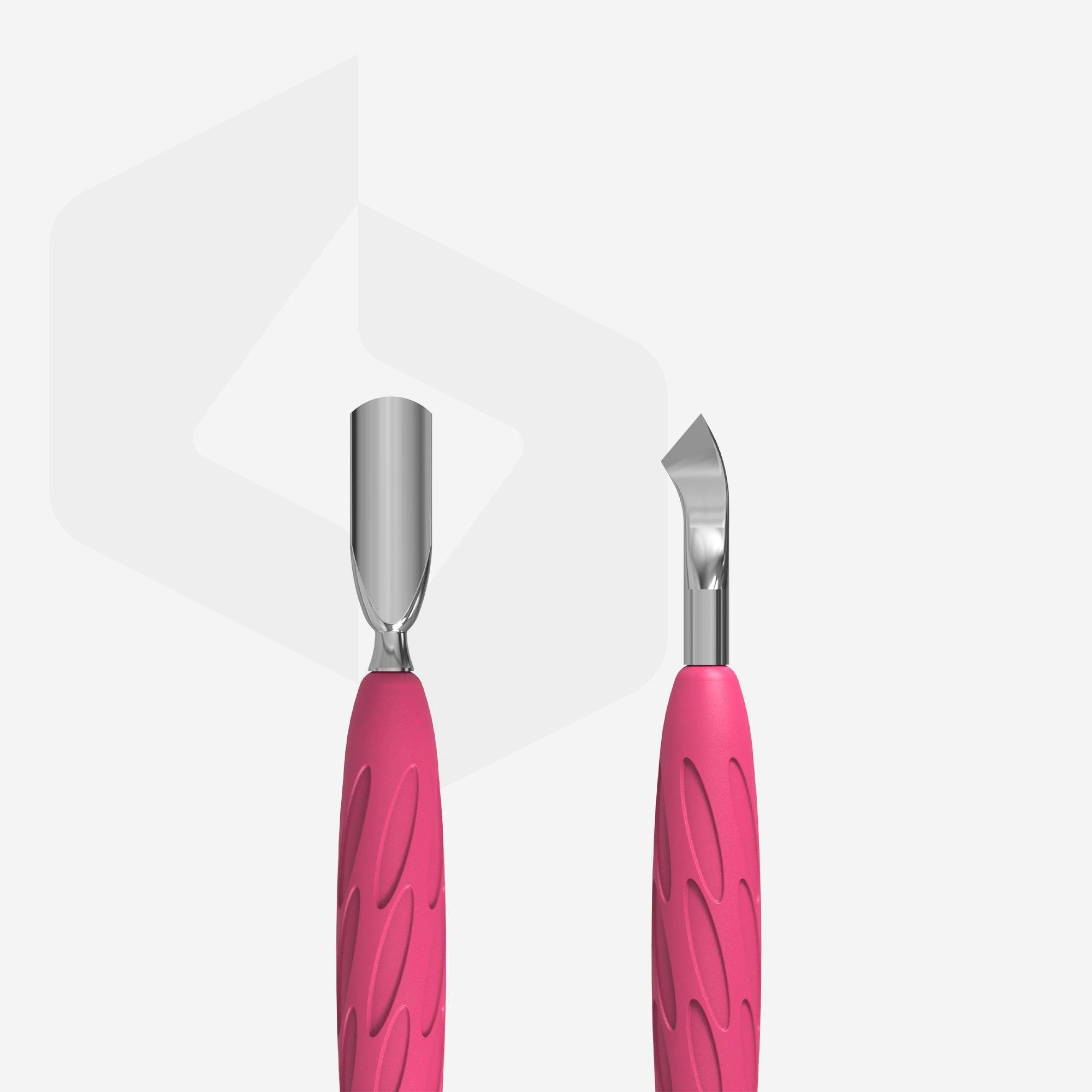 Staleks ''Gummy'' UNIQ 10 TYPE 4.2 Silikon Saplı Tırnak Eti İtici (Dar Yuvarlak İtici + Arkaya Çekilmiş Bıçak)