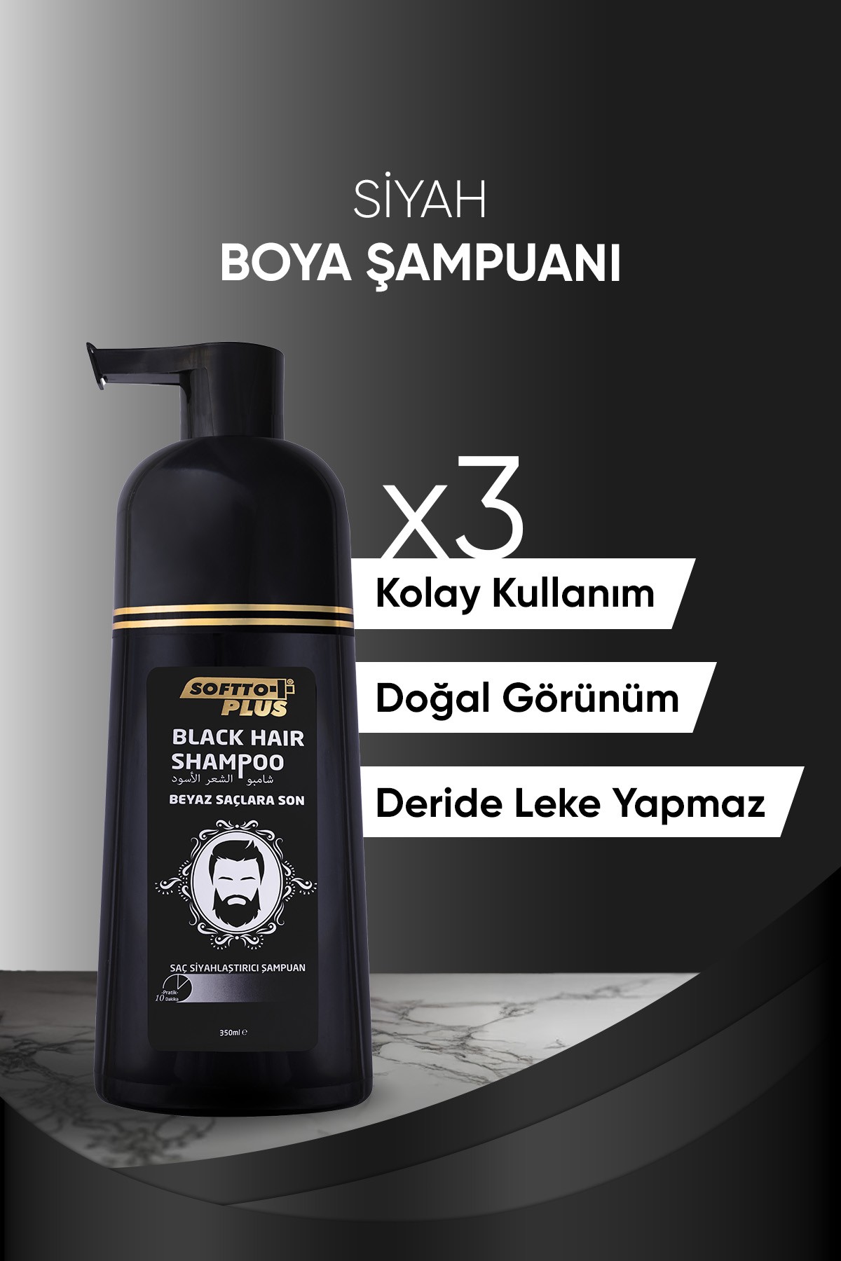 Softto Plus Siyahlaştırıcı Şampuan 350 Ml
