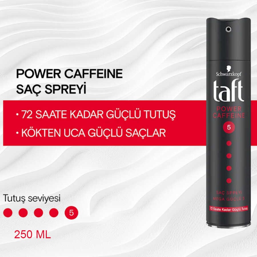 Taft Saç Spreyi 5 Power Caffeine  250 Ml